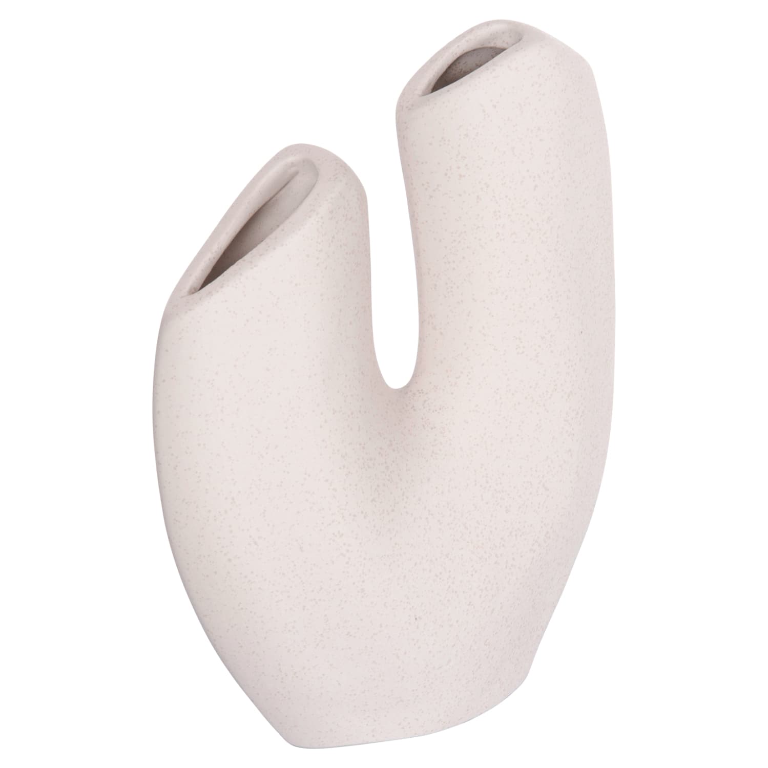 CERAMIC TABLE DECOR ARKEN OFF WHITE WITH CRYSTALLIZATION 20.5x8x26Hcm.
