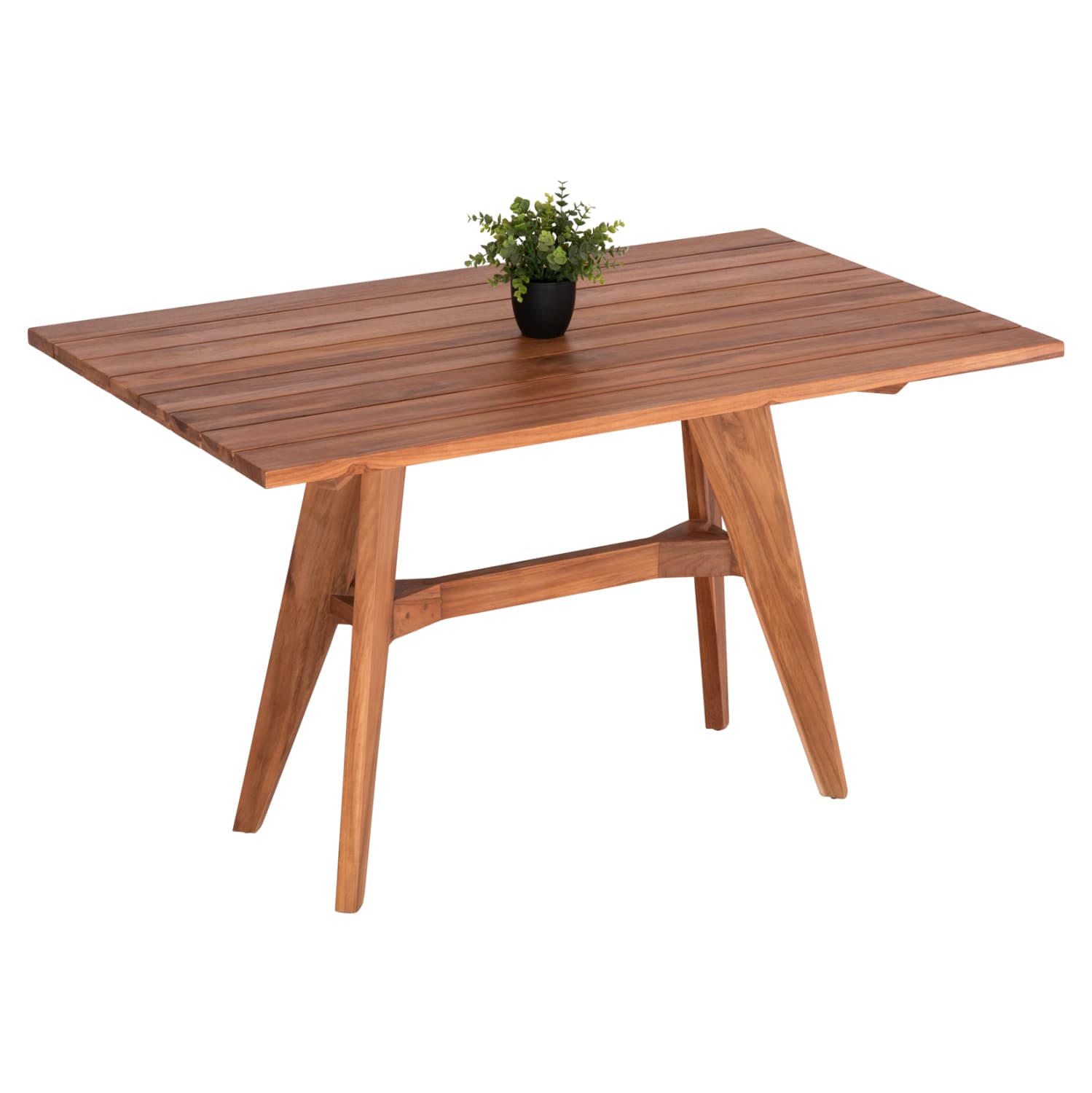 OUTDOOR DINING TABLE RECTANGULAR LEO SOLID TEAK WOOD 130x80x76Hcm.