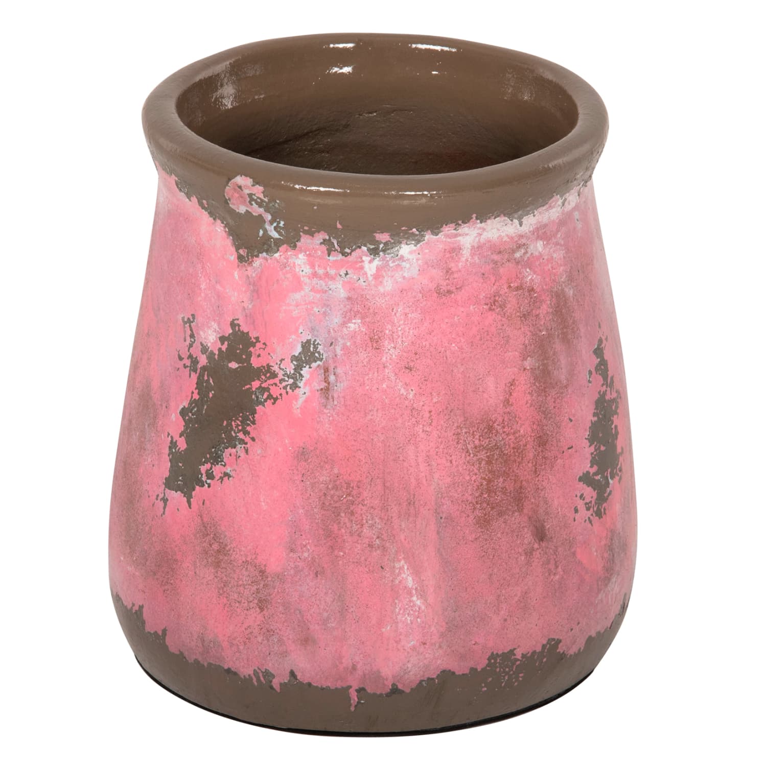 DECORATIVE VASE TERRACOTTA IN PINK COLORING Φ18Χ20Hcm.