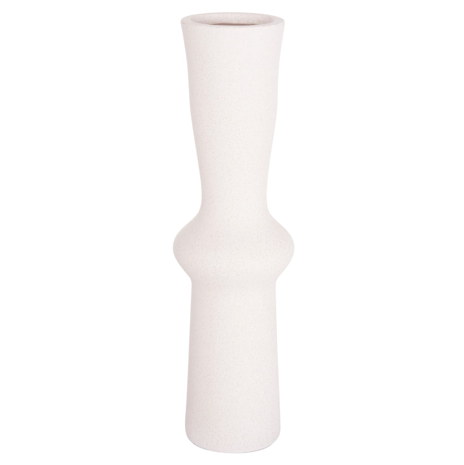 CERAMIC TABLE DECOR SCEPTER OFF WHITE WITH CRYSTALLIZATION Φ14x50Hcm.