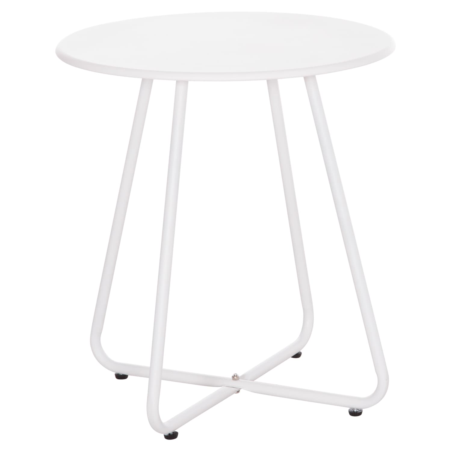 SIDE TABLE ROUND SAMMON METAL IN WHITE COLOR Φ45x50Hcm.