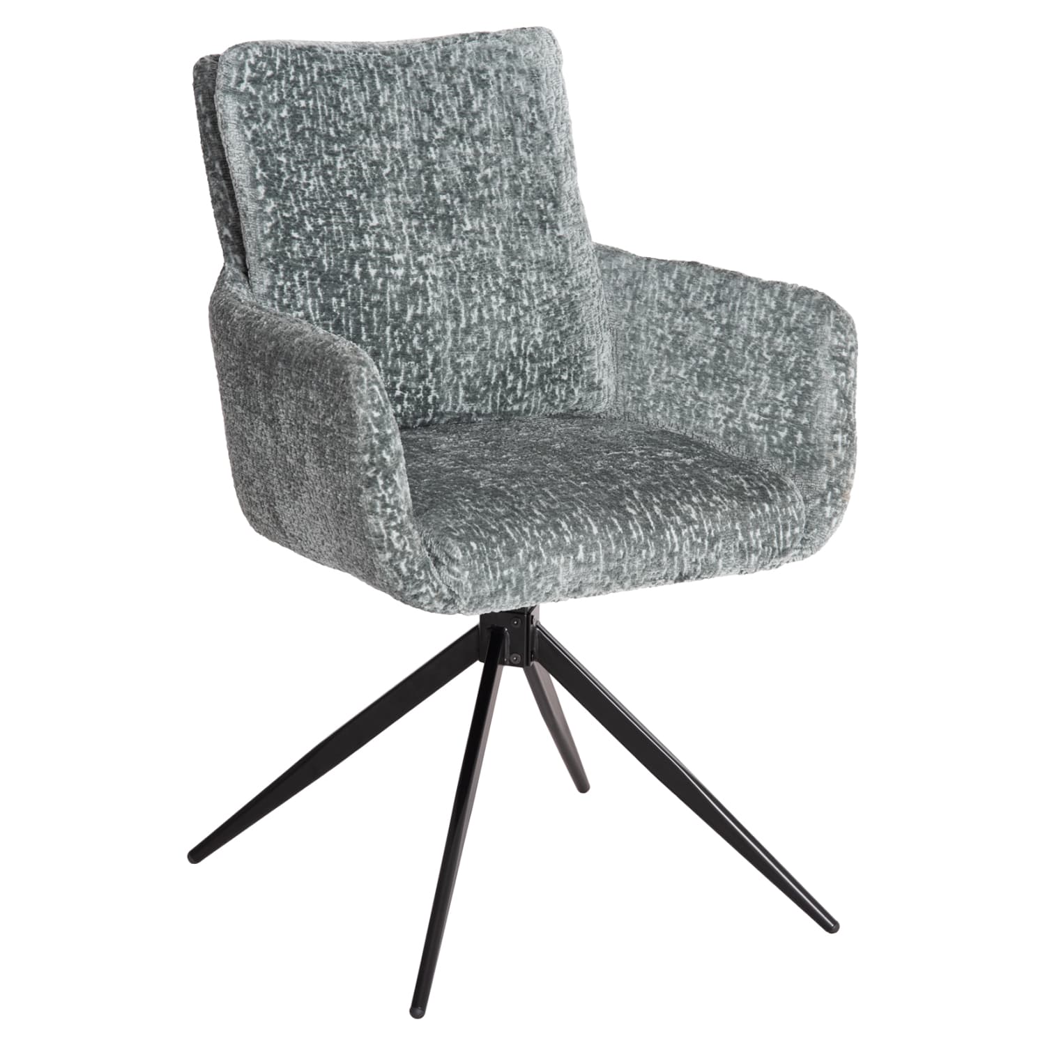 DINING ARMCHAIR SWIVEL BLANS MINT BOUCLE FABRIC-METAL LEGS 62x60x90Hcm.