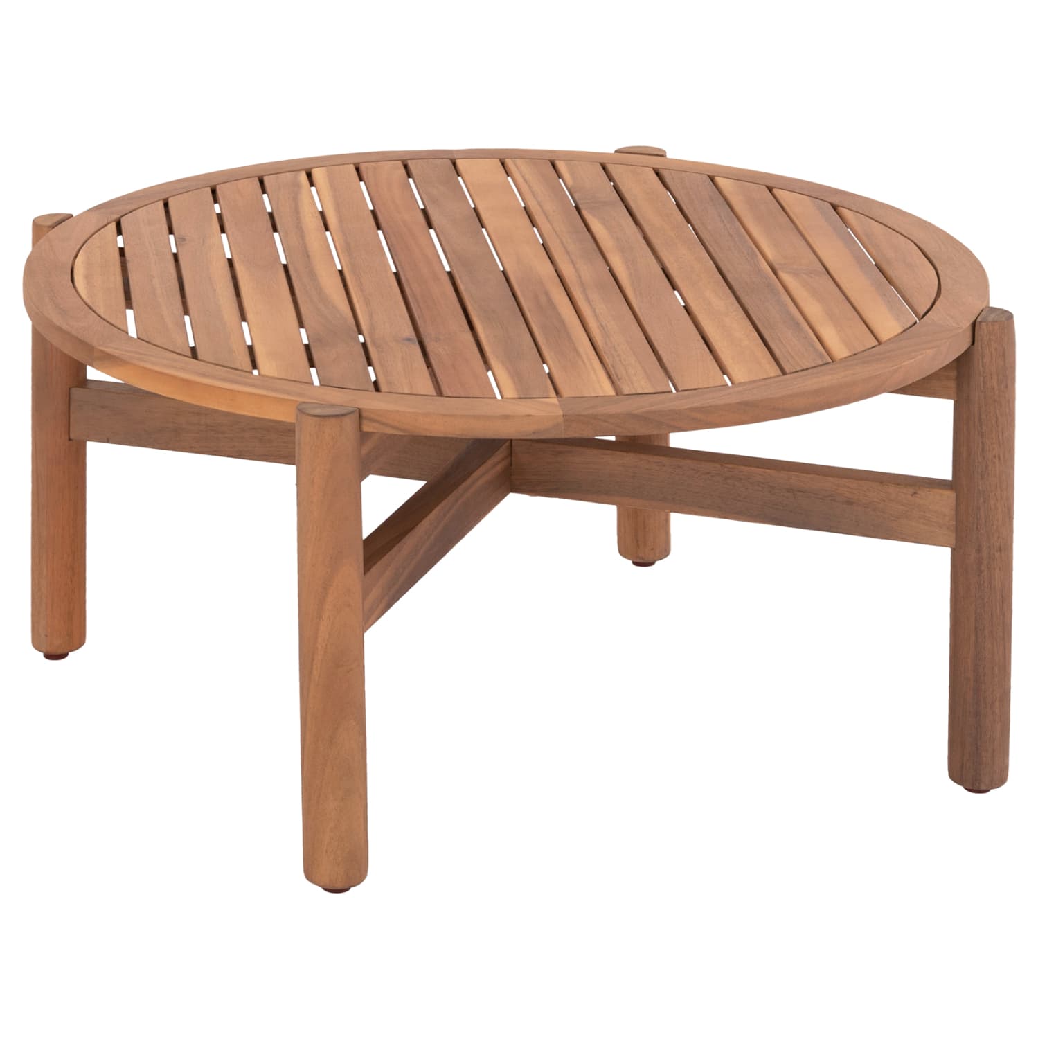 OUTDOOR ROUND COFFEE TABLE SANJI ACACIA WOOD IN NATURAL COLOR Φ86x41,5Hcm