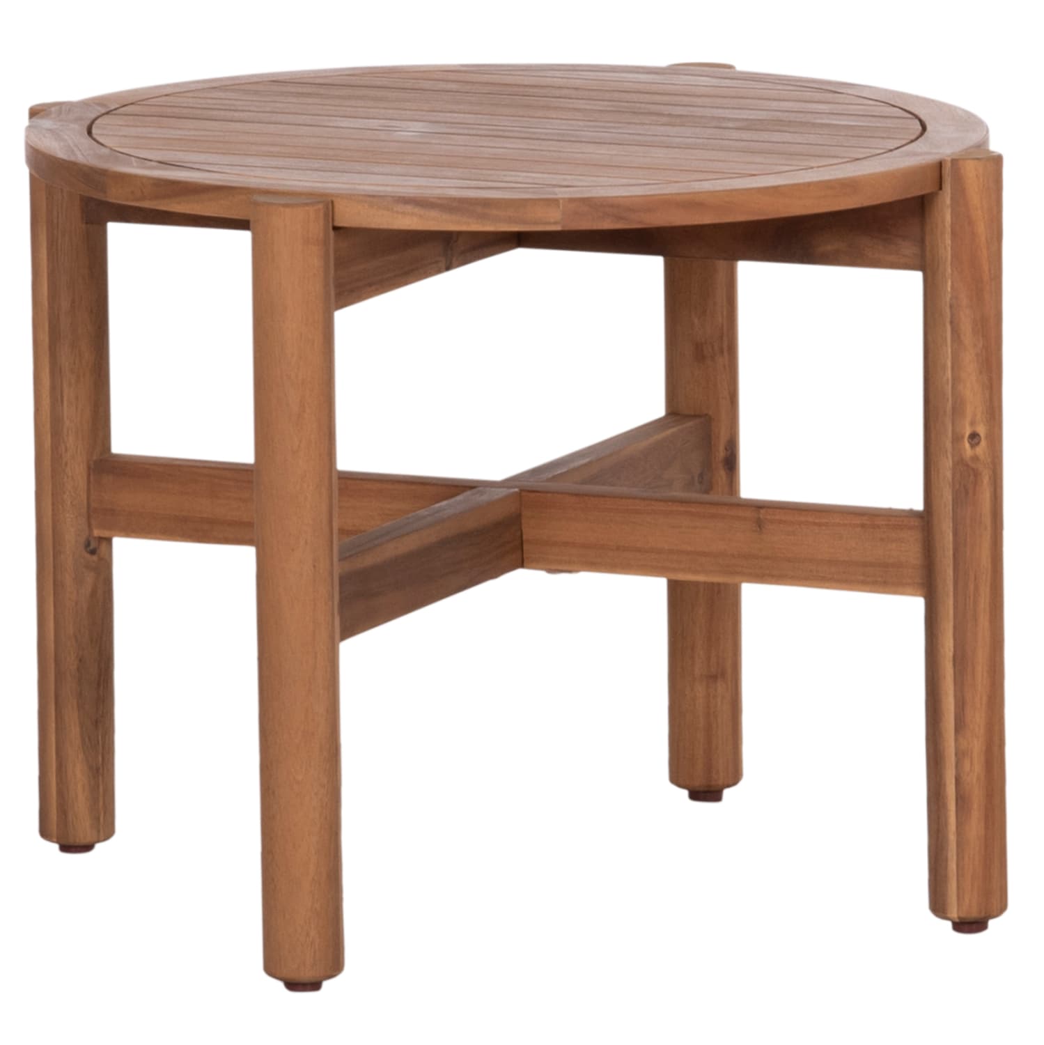 OUTDOOR ROUND COFFEE TABLE SANJI ACACIA WOOD IN NATURAL COLOR Φ66x48.5Hcm
