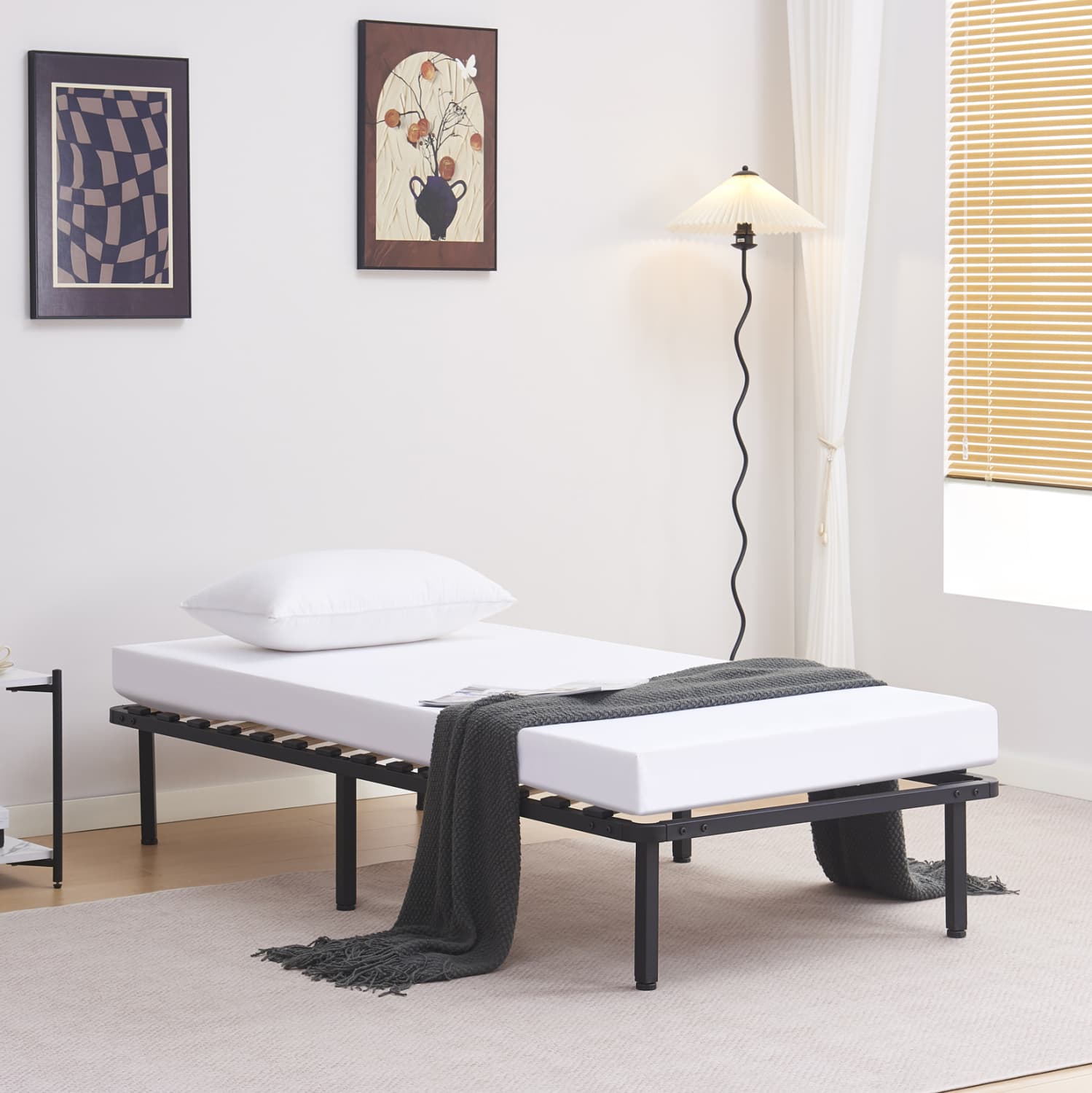SUBSTRATE BED MARKY METAL IN BLACK FOR MATTRESS 190x90cm.