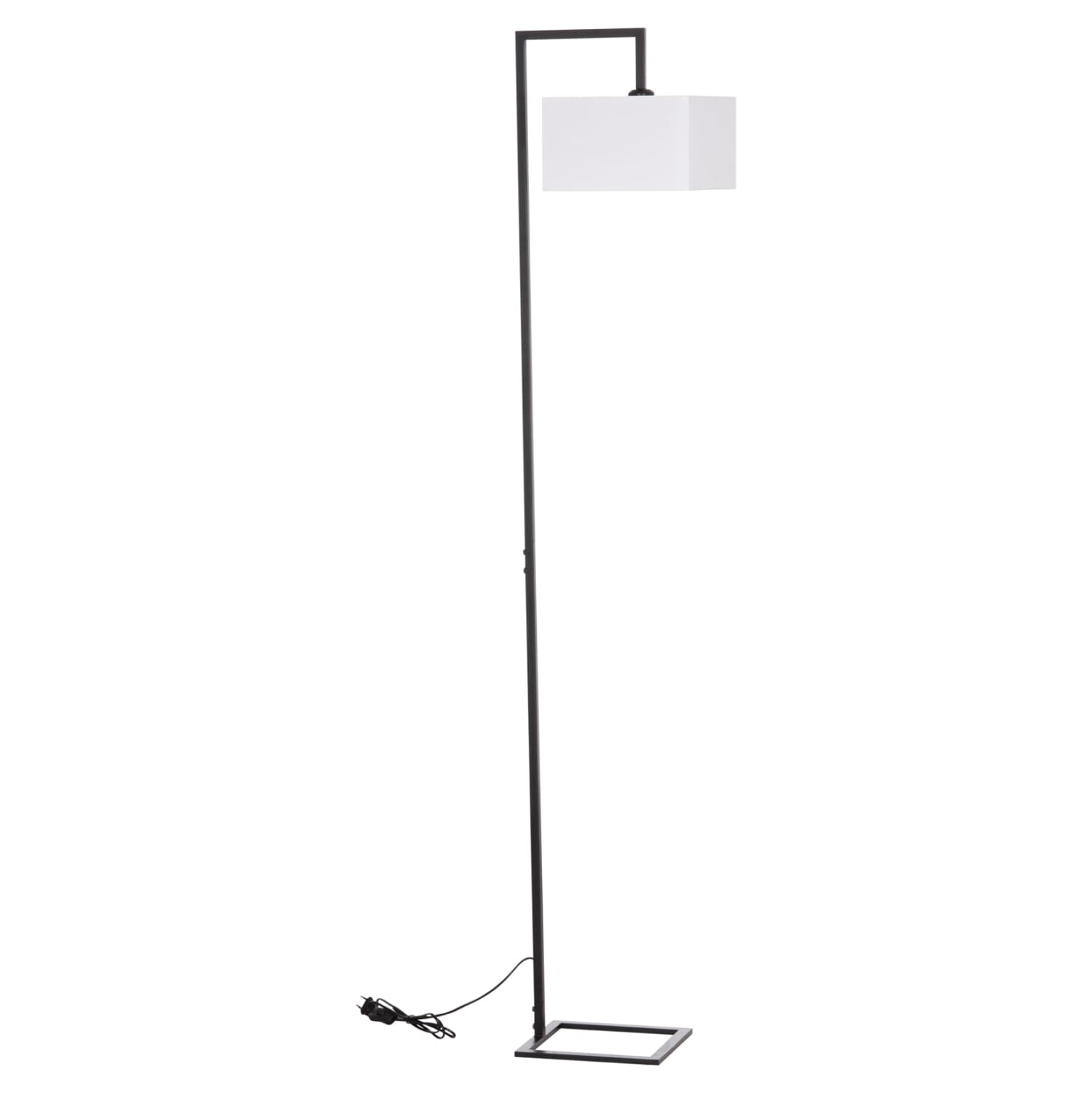 ПОДНА СВЕТИЛКА BRANS ЦРН МЕТАЛ--БЕЛ PVC АБАЖУР 25x33x170Hcm.