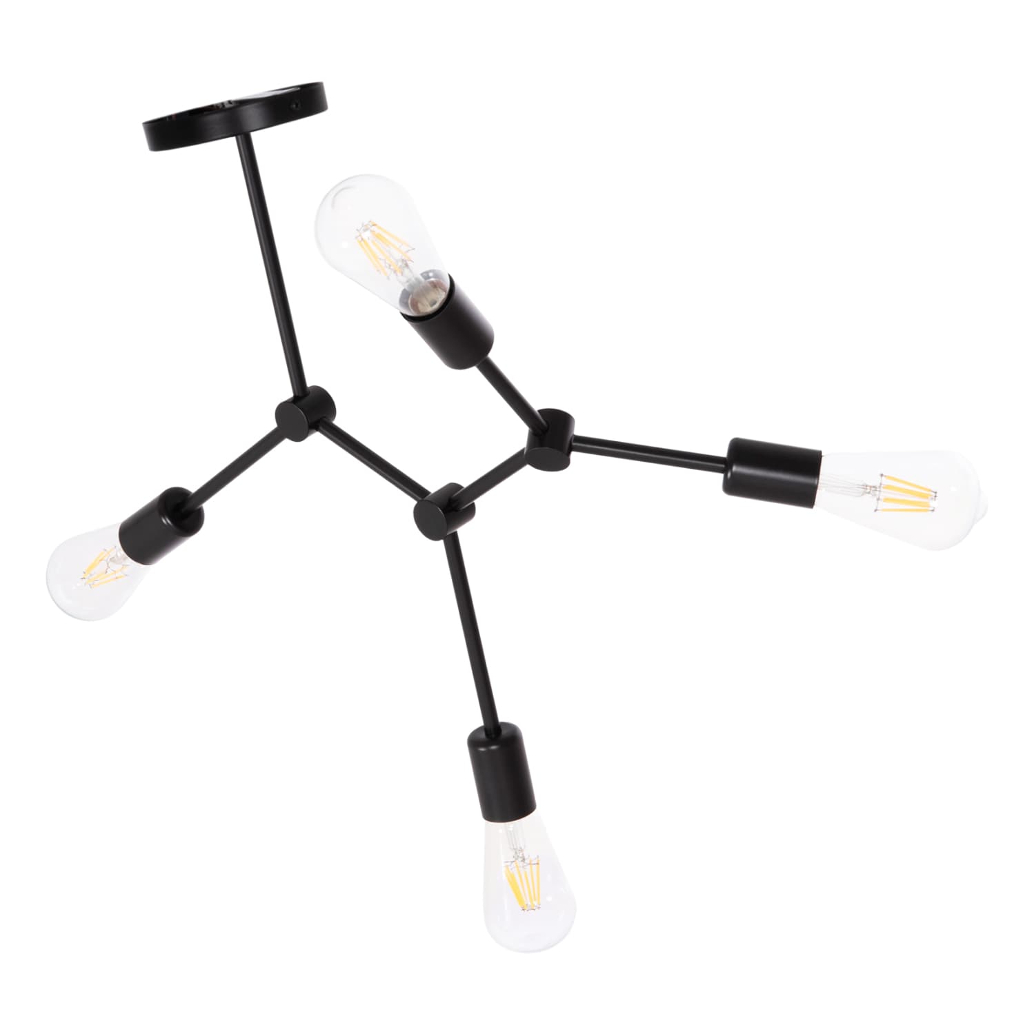 ТАВАНСКА ВИСЕЧКА СВЕТИЛКА СО 4 СВЕТЛА LIGHTY ОД ЦРН МЕТАЛ 57x5x52Hcm.