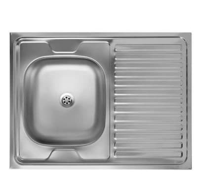 МИЈАЛНИК СО 1 КОРИТО ОД НЕ'РЃОСУВАЧКИ ЧЕЛИК - СРЕБРЕН INOX 80x60x16.5Hcm.
