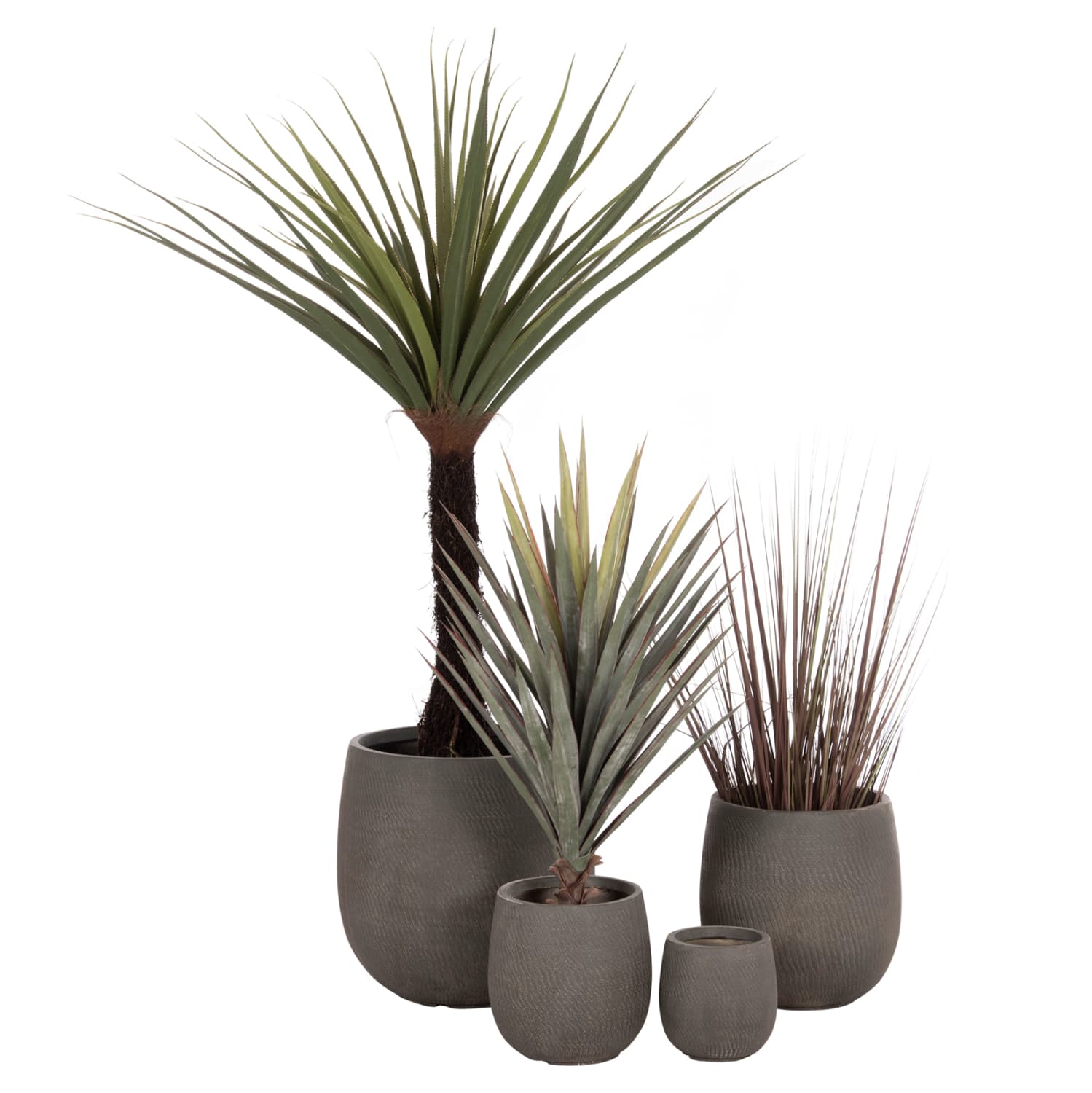 GARDEN PLANTERS ROUND SET 4PCS SERIES GARDENER FIBERCLAY GREEN Φ52x55Hcm.