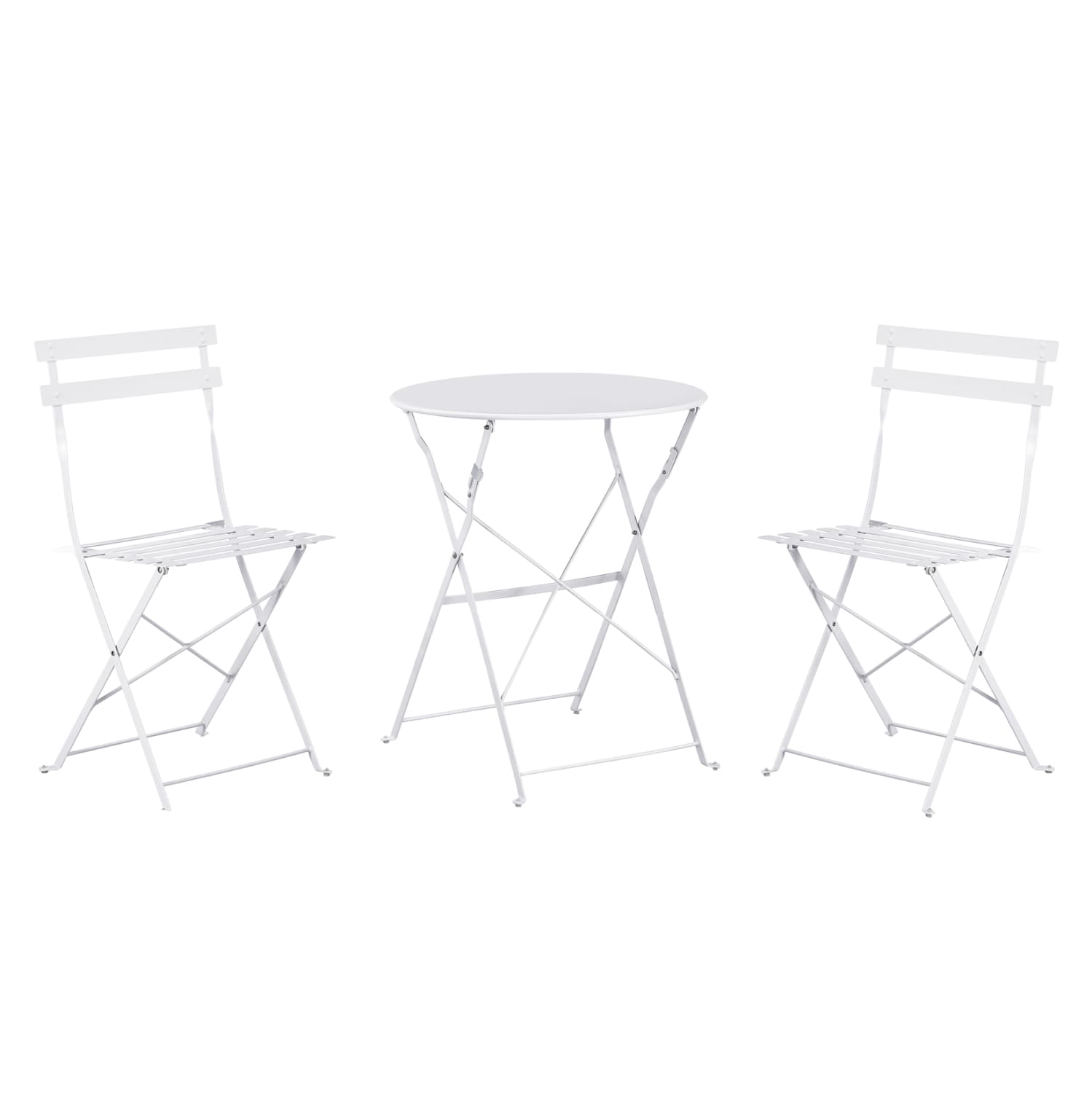 DINING SET 3PCS FOLDABLE SOPHIE METALLIC IN WHITE COLOR