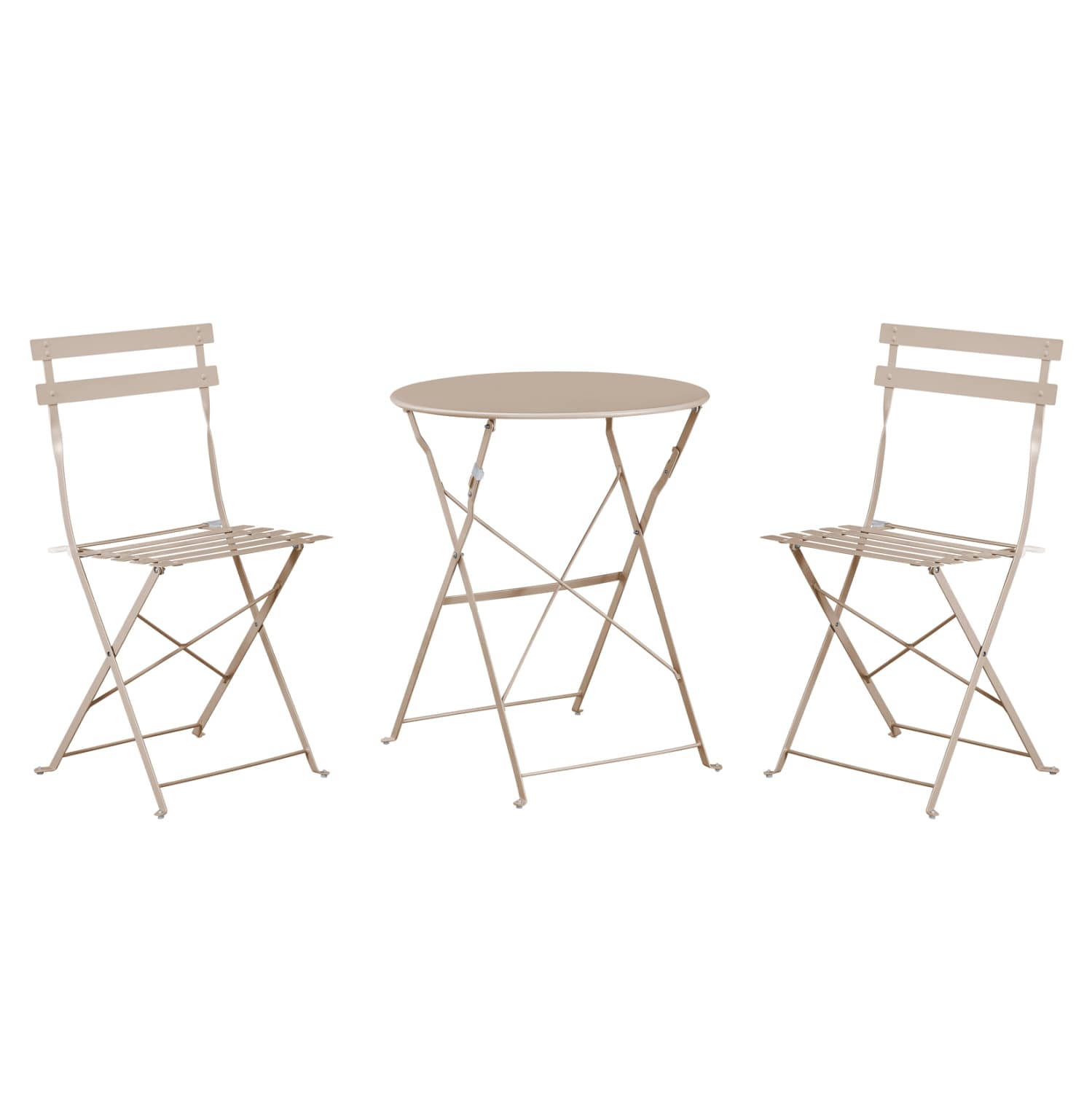DINING SET 3PCS FOLDABLE SOPHIE METALLIC IN CAPPUCCINO COLOR