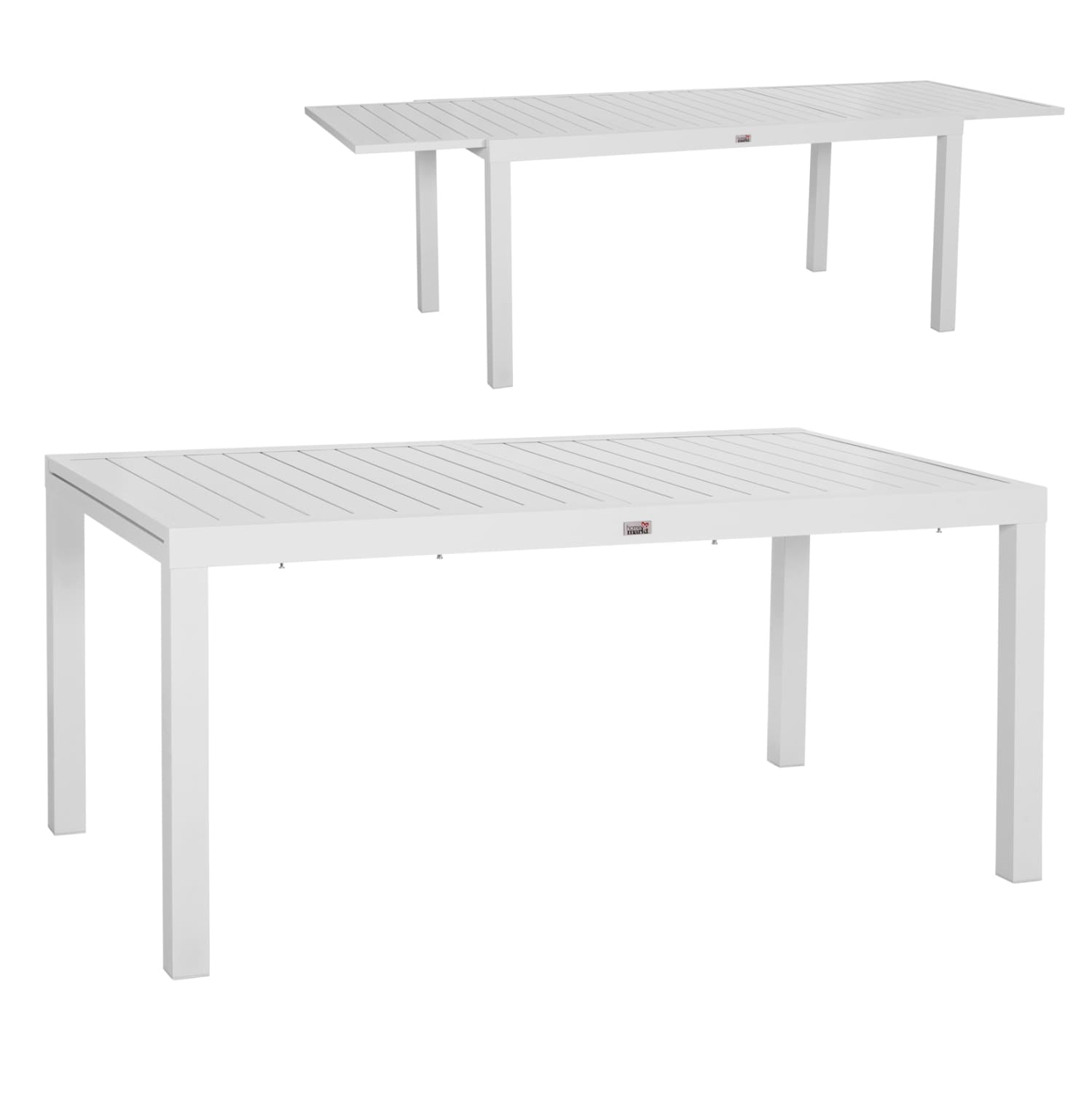 EXTENDABLE DINING TABLE KRUM ALUMINUM IN WHITE 160-240x90x73Hcm.