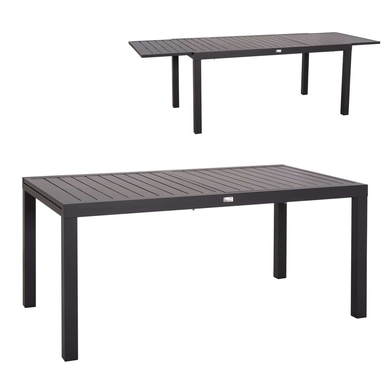 EXTENDABLE DINING TABLE KRUM ALUMINUM IN DARK GREY 160-240x90x73Hcm.