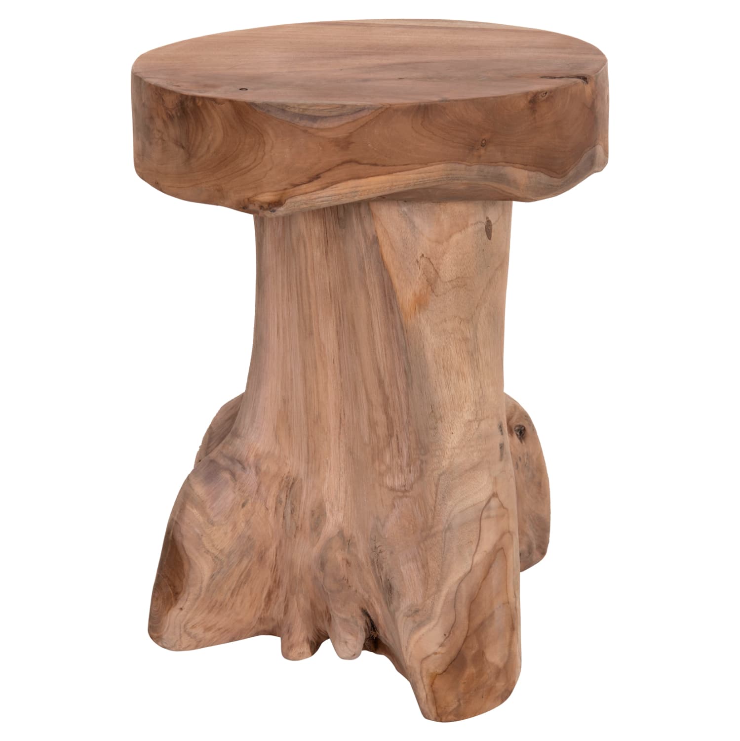 SIDE TABLE LOGG SOLID TEAK NATURAL COLOR Φ35X45Hcm