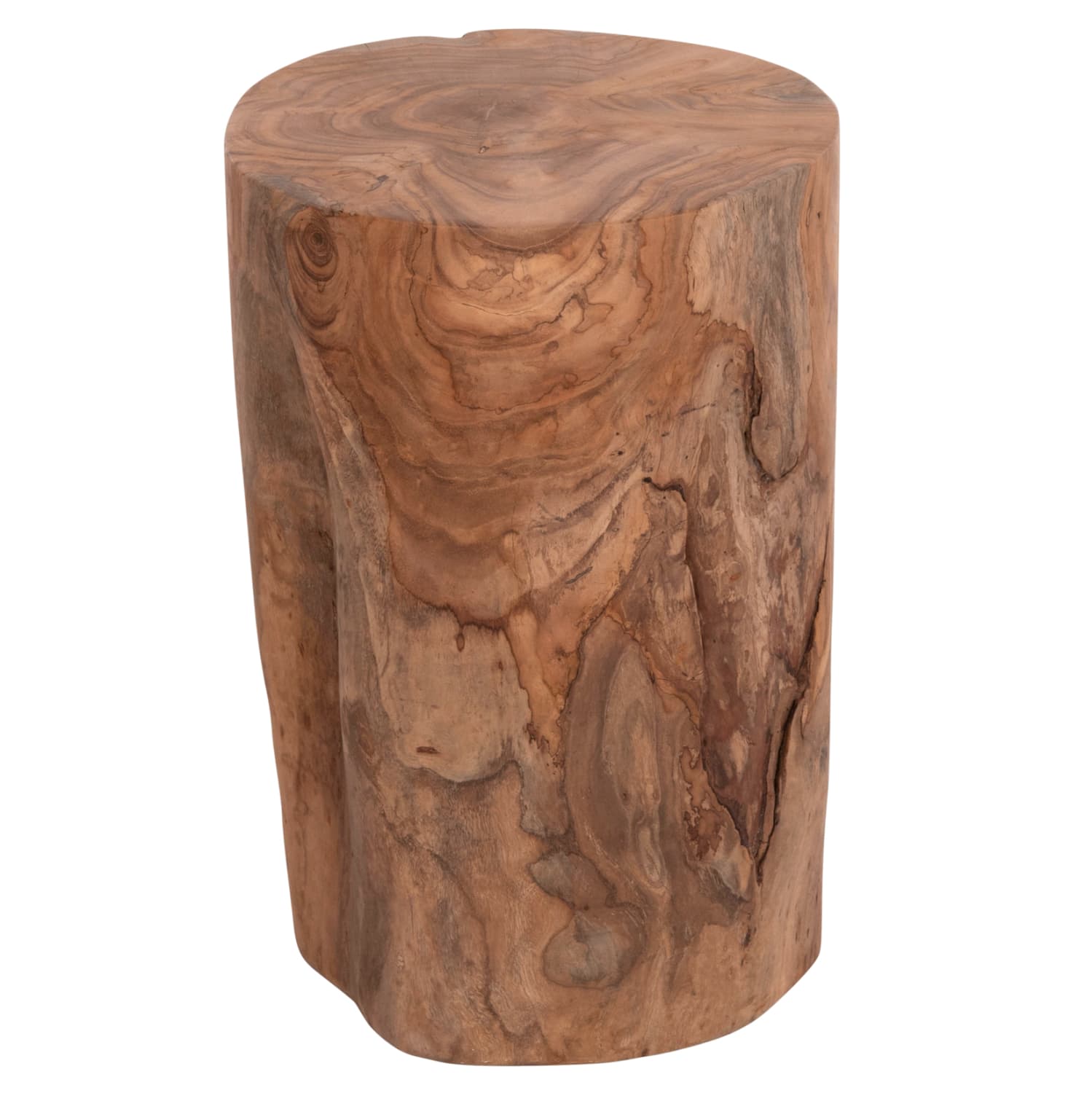 SIDE TABLE/STOOL TRONCO TEAK WOOD--NATURAL COLOR Φ30x45Hcm.