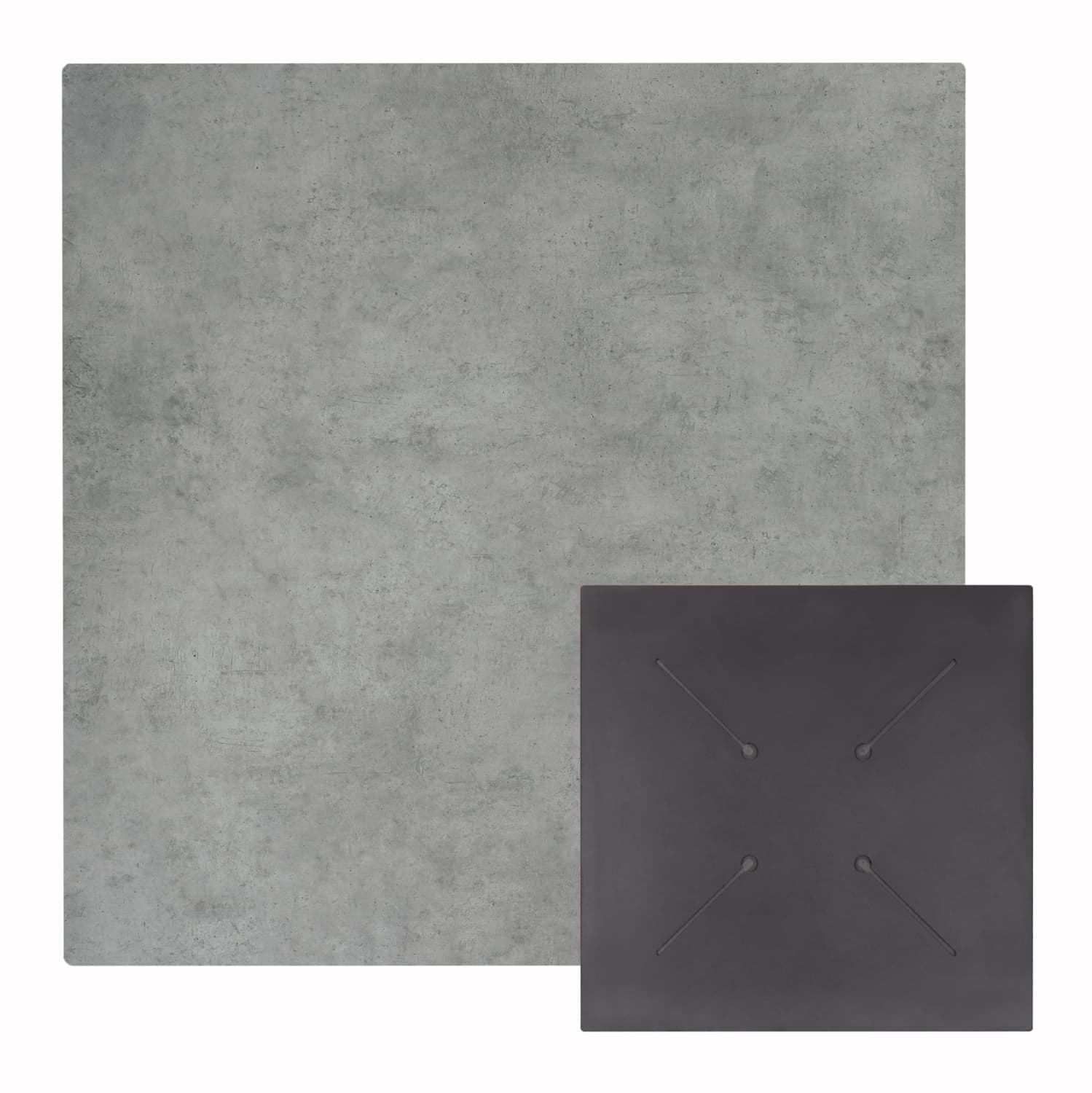 SQUARE HPL TABLETOP CEMENT 80x80cm.