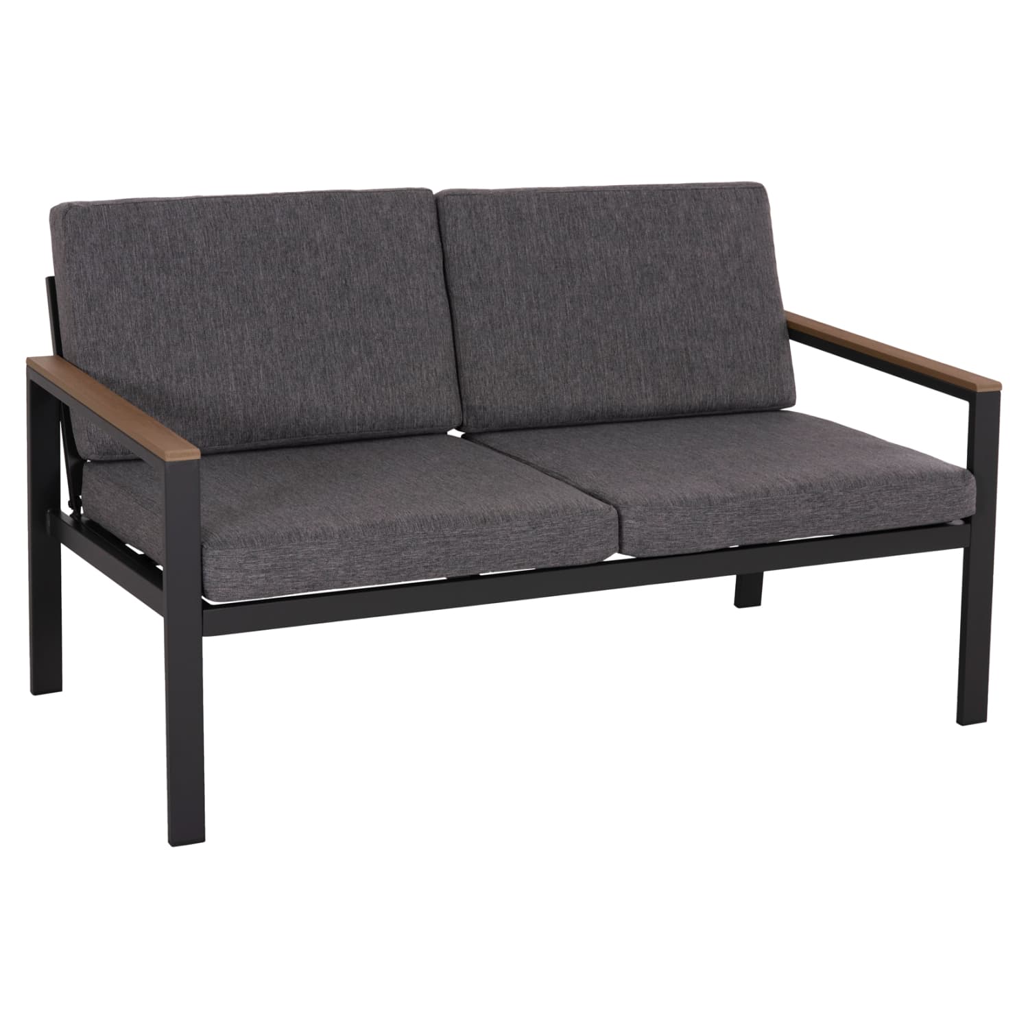 OUTDOOR 2-SEATER SOFA SAFIN ALUMINUM & CUSHIONS IN ANTHRACITE 140x70x77Hcm.