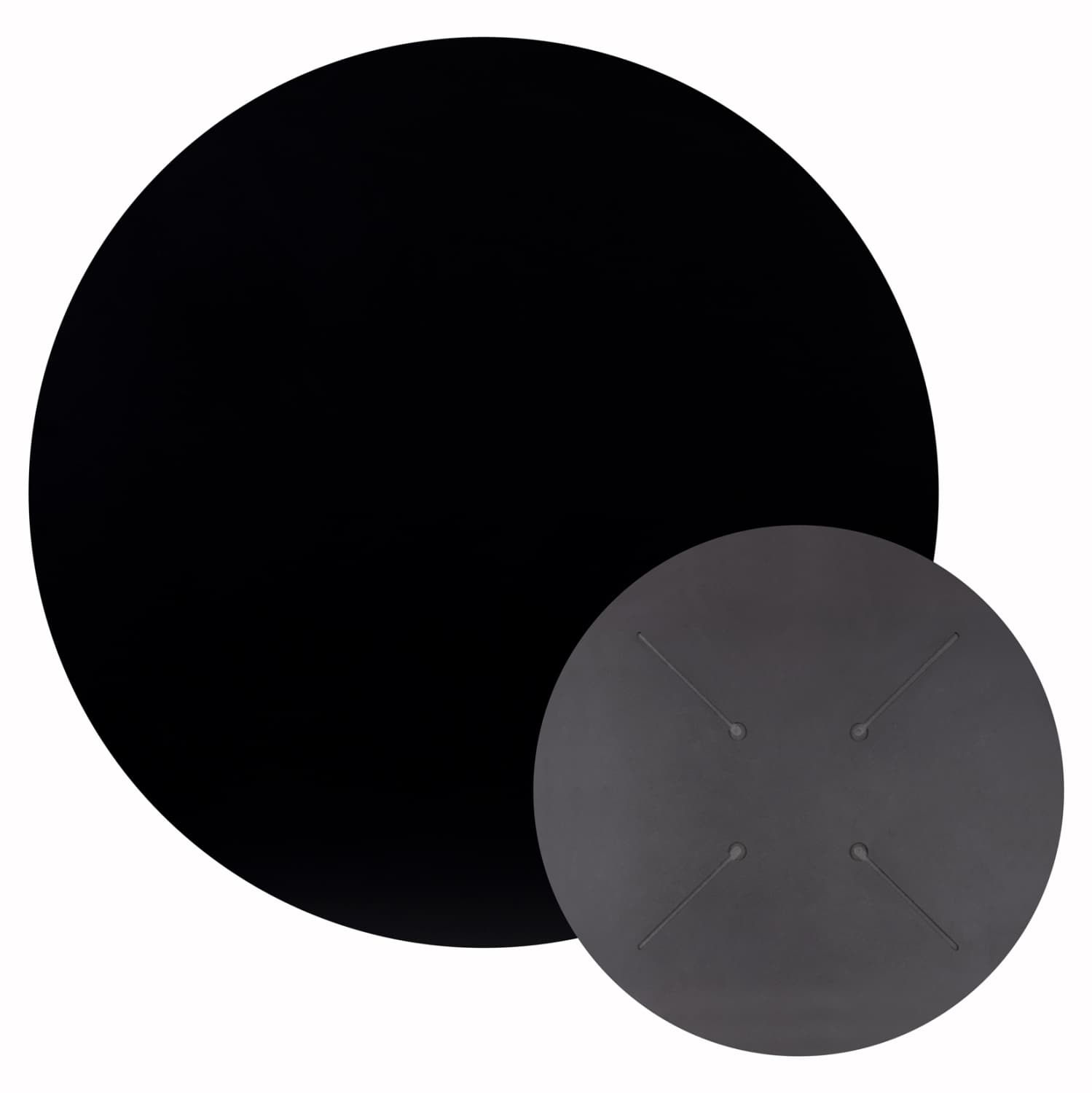 HPL TABLETOP ROUND IN BLACK Φ70cm.