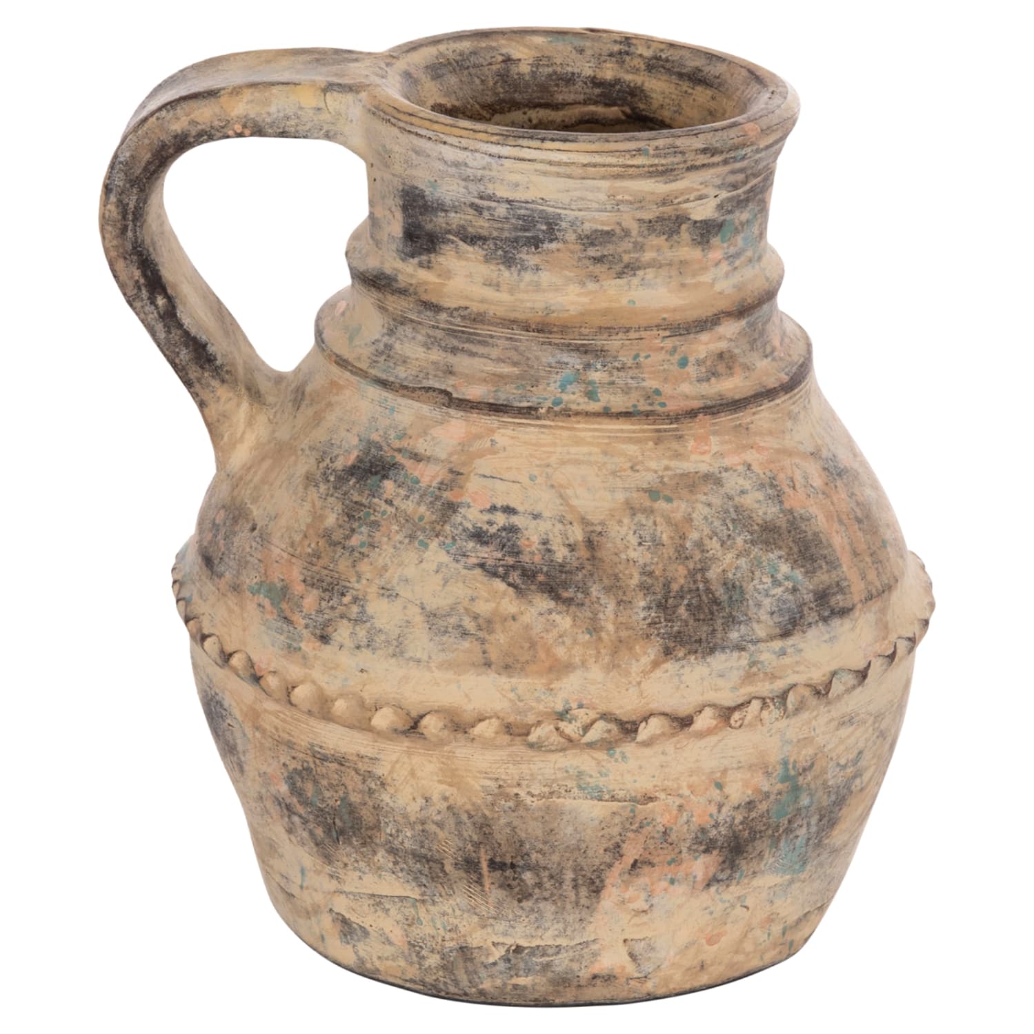 DECORATIVE TABLE VASE VERMO TERRACOTTA IN CREAM BEIGE Φ20x20.5Hcm.