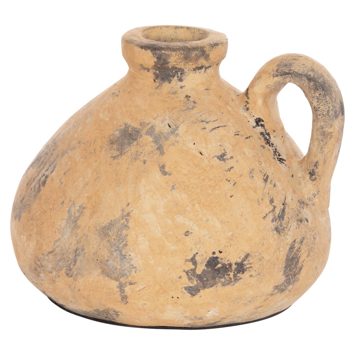 DECORATIVE TABLE VASE VERMO TERRACOTTA IN BRUSHED BEIGE Φ22x17Hcm.