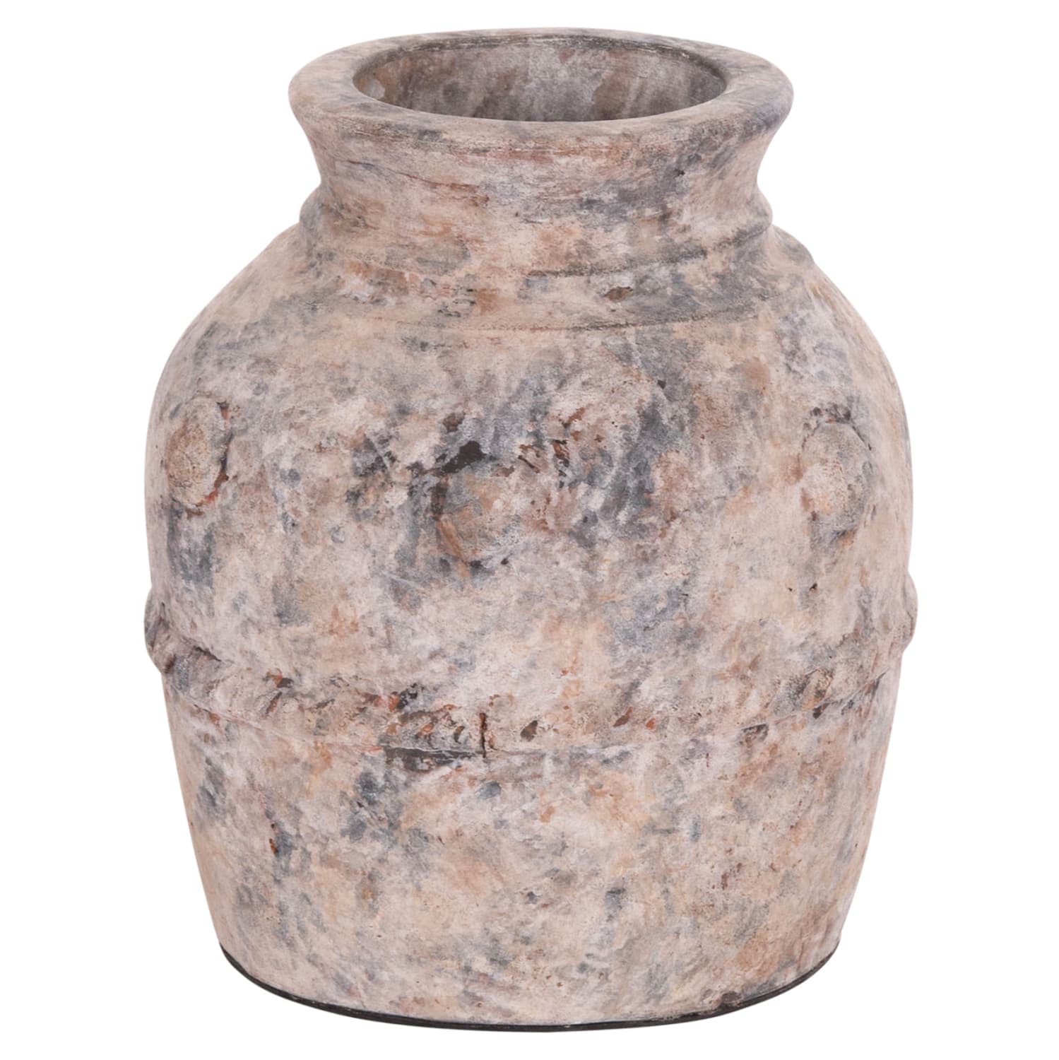 DECORATIVE TABLE VASE VERMO TERRACOTTA IN BRUSHED GREY Φ17x19Hcm.