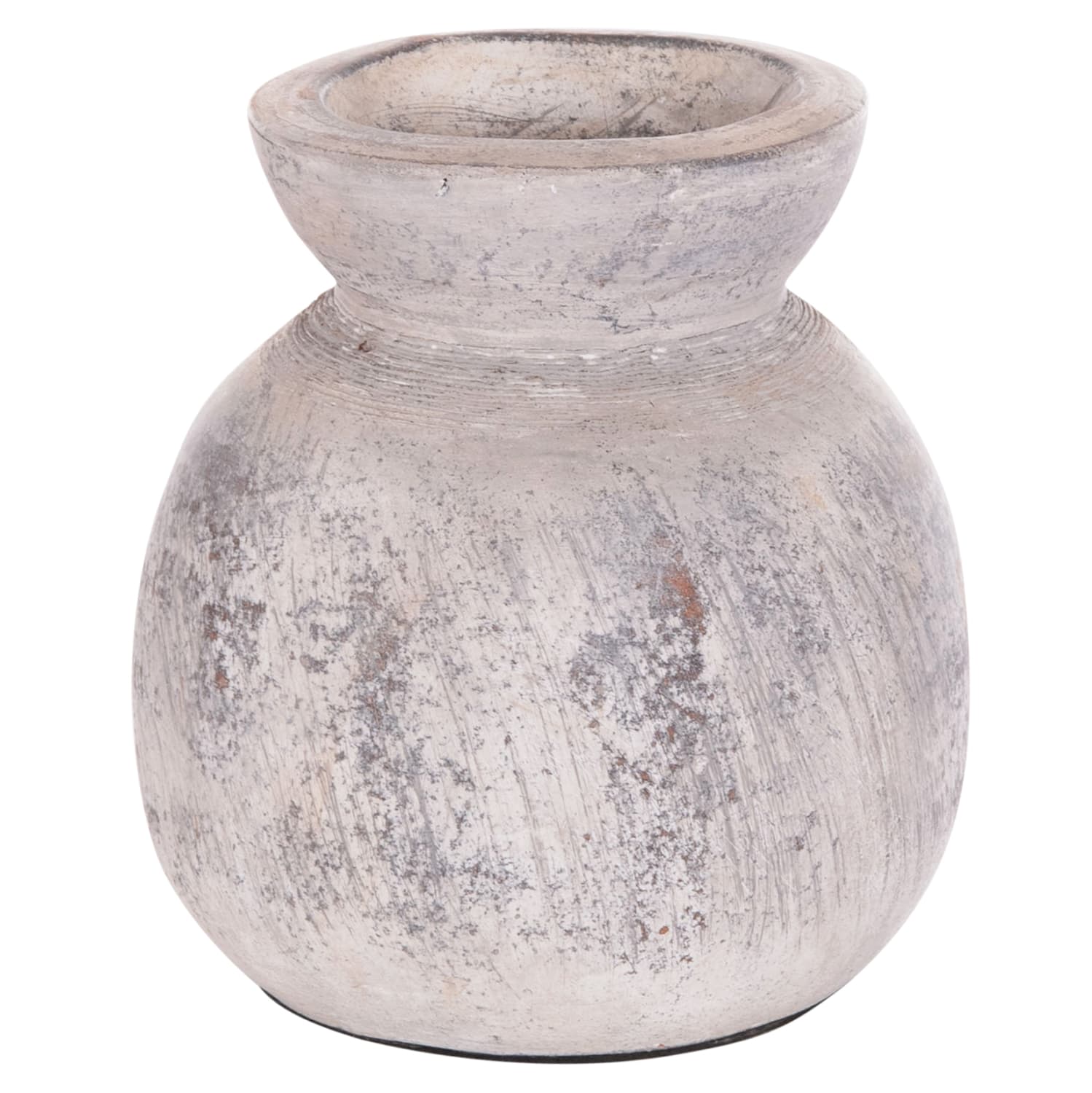 DECORATIVE TABLE VASE VERMO TERRACOTTA IN LIGHT GREY Φ18x19Hcm.