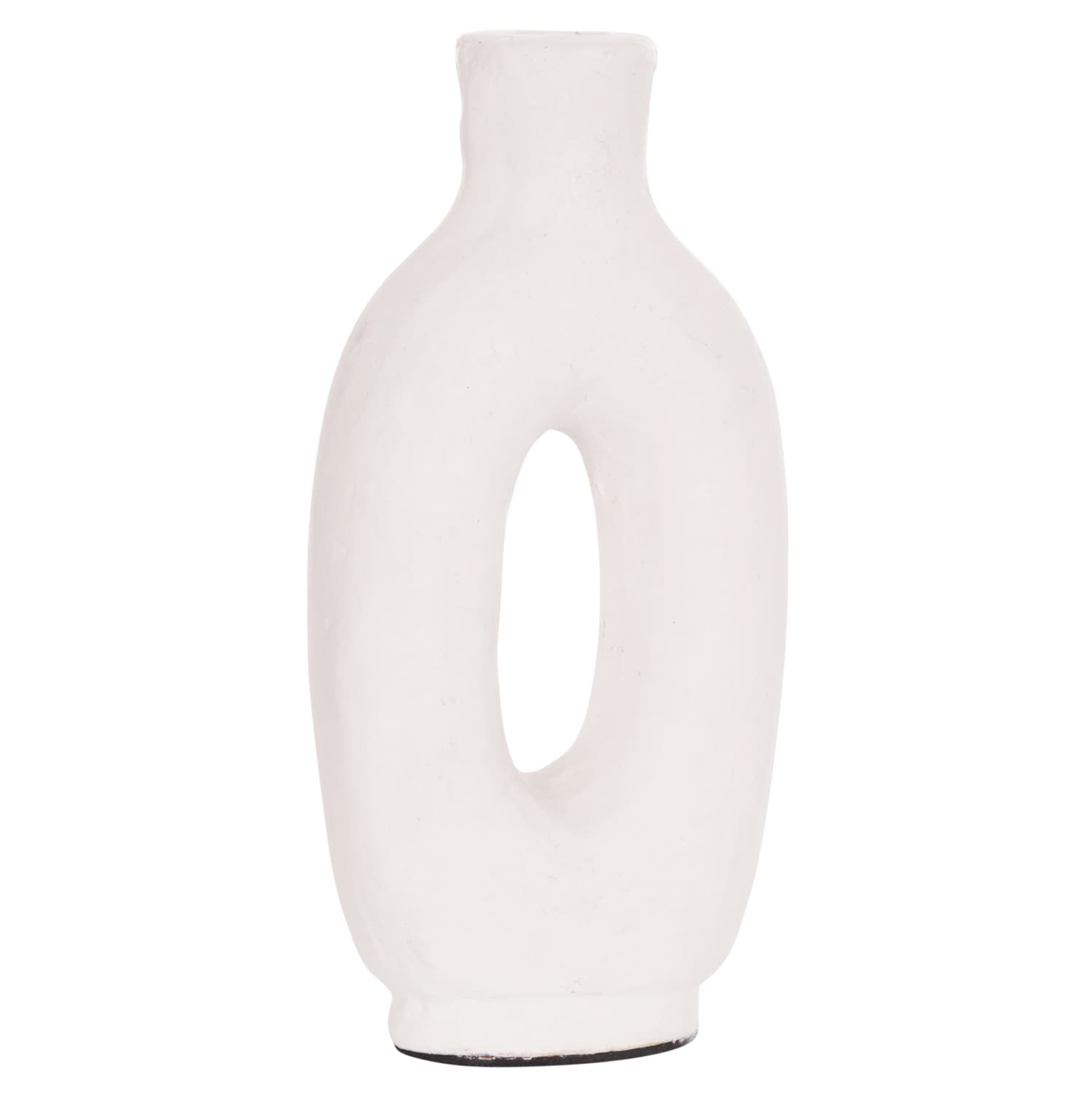 DECORATIVE VASE SERIES CLAYVON TERRACOTTA IN WHITE COLOR 10x5x21Hcm.