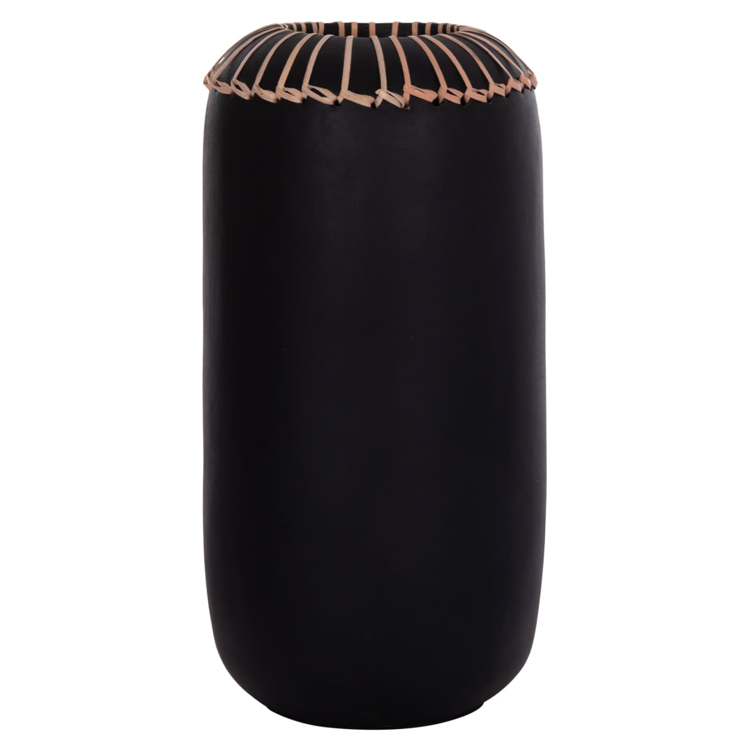DECORATIVE TABLE VASE LENNOX TERRACOTA IN BLACK--Φ18x33Hcm.