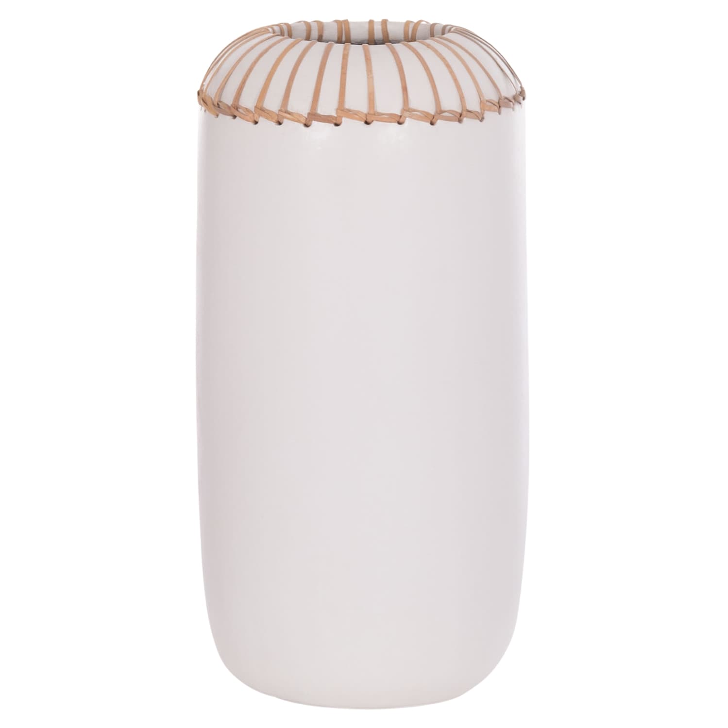 DECORATIVE TABLE VASE LENNOX TERRACOTA IN WHITE--Φ18x33Hcm.