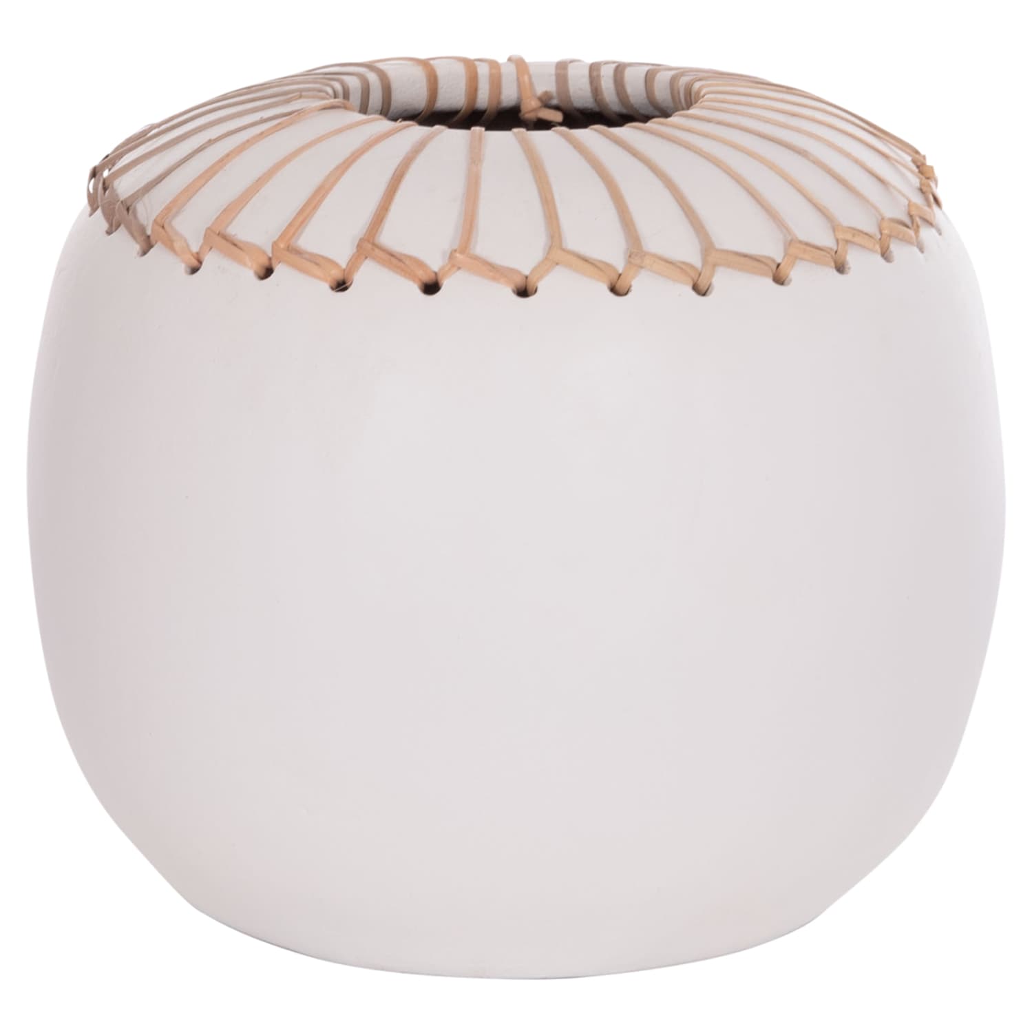 DECORATIVE TABLE VASE LENNOX TERRACOTA IN WHITE--Φ22x20Hcm.