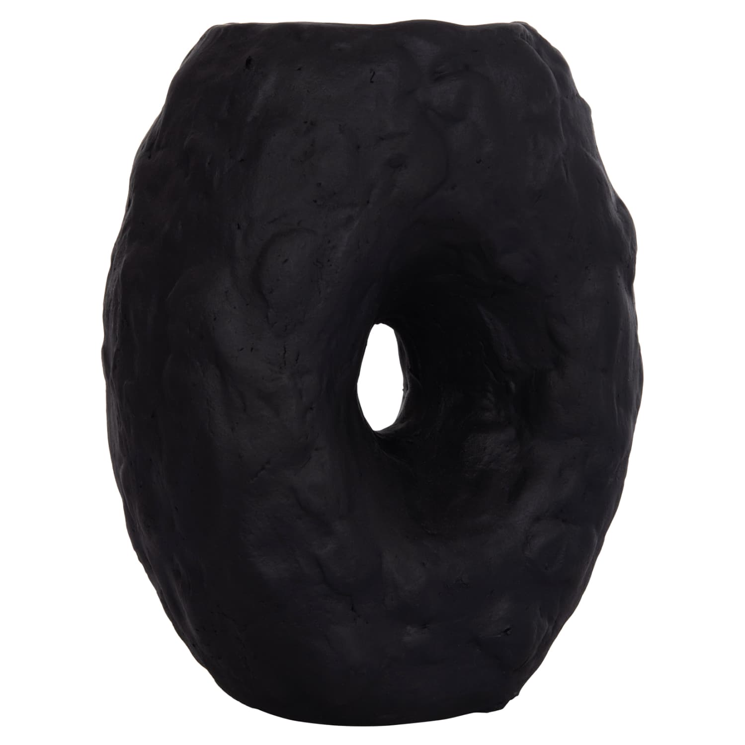 DECORATIVE TABLE VASE NAMENTIS TERRACOTA IN BLACK COLOR--22x13x28Hcm.