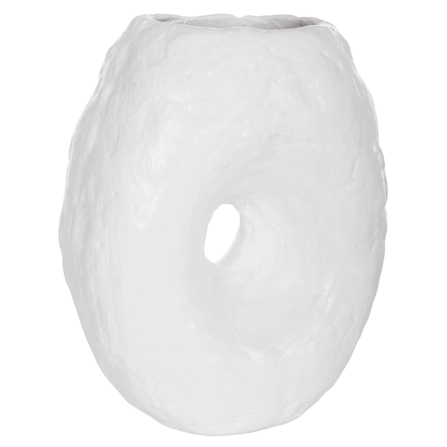 DECORATIVE TABLE VASE NAMENTIS TERRACOTA IN WHITE COLOR--22x13x28Hcm.