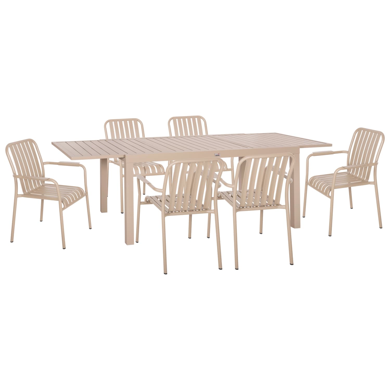 OUTDOOR DINING SET 7PCS KRUM ALUMINUM IN CHAMPAGNE COLOR