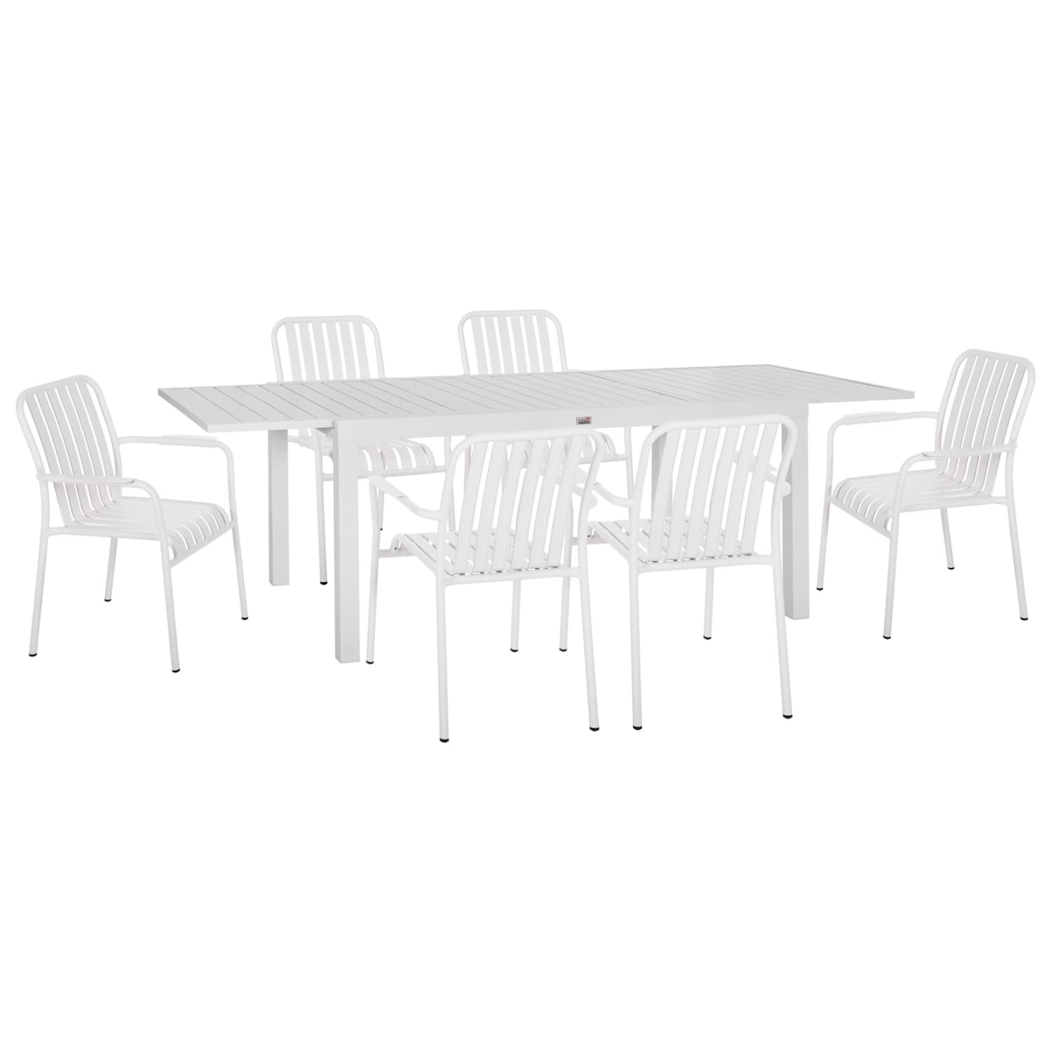 OUTDOOR DINING SET 7PCS KRUM WHITE ALUMINUM