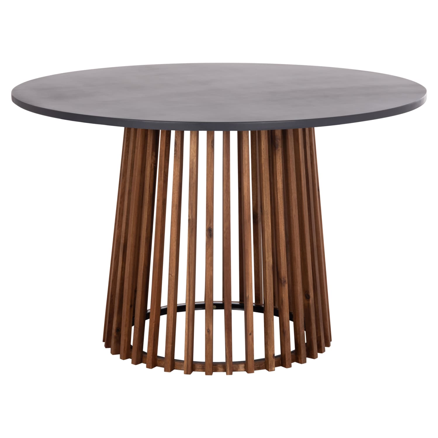 OUTDOOR ROUND DINING TABLE CRISTOBAL ACACIA WOOD-CEMENT TOP Φ120x77Hcm.
