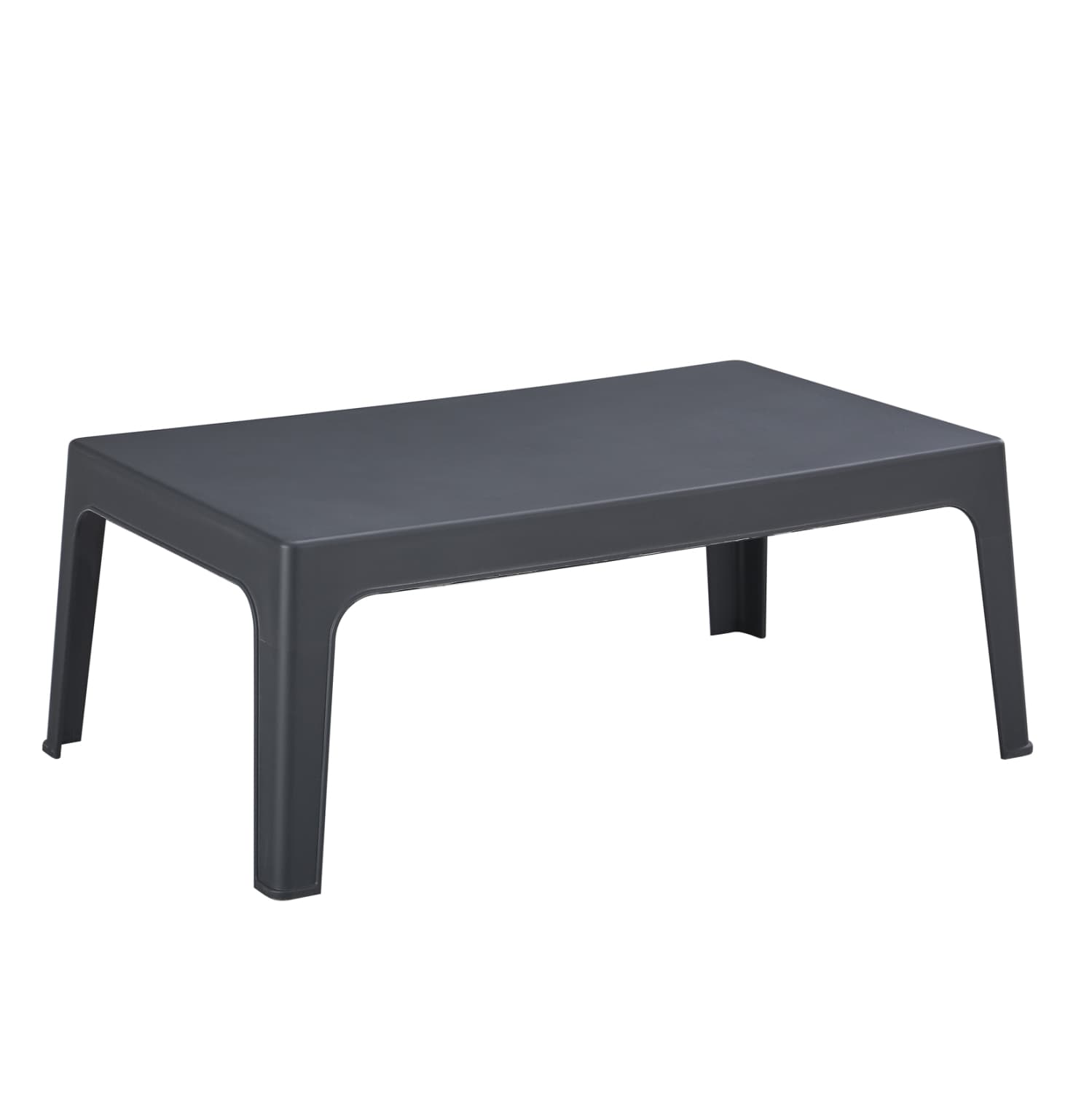 RECTANGULAR COFFEE TABLE SLEEK POLYPROPYLENE IN DARK GREY 105x64x40Hcm.