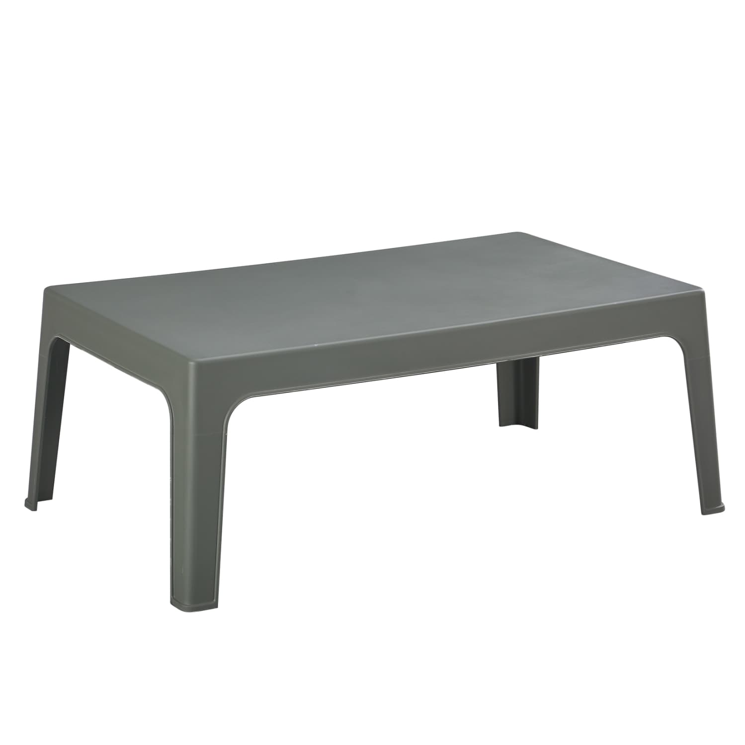 RECTANGULAR COFFEE TABLE SLEEK POLYPROPYLENE IN DARK OLIVE 105x64x40Hcm.