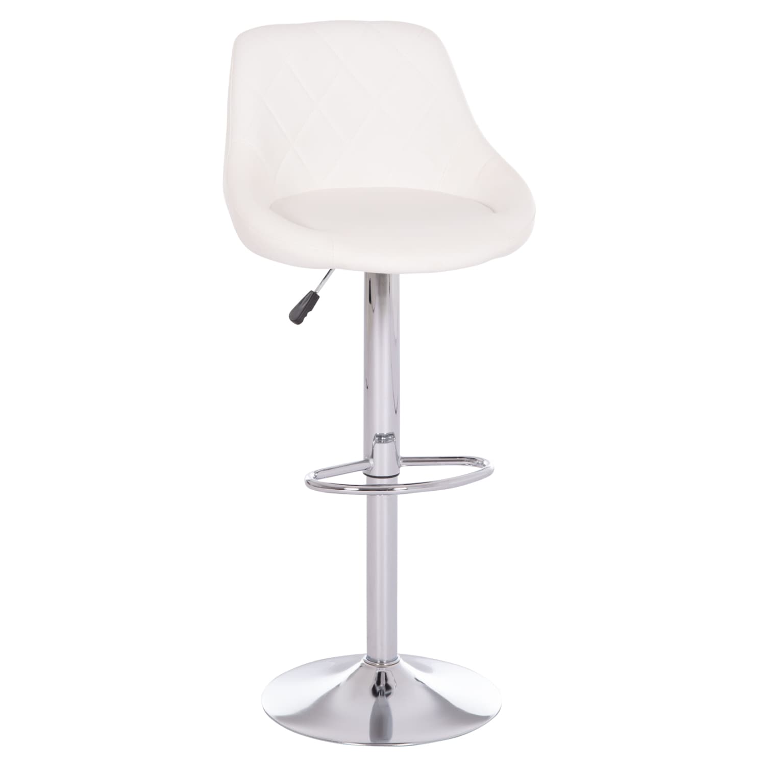 BAR STOOL ROSE CHROMED BASE & SUSPENSION & WHITE PU 48x45x105Hcm.