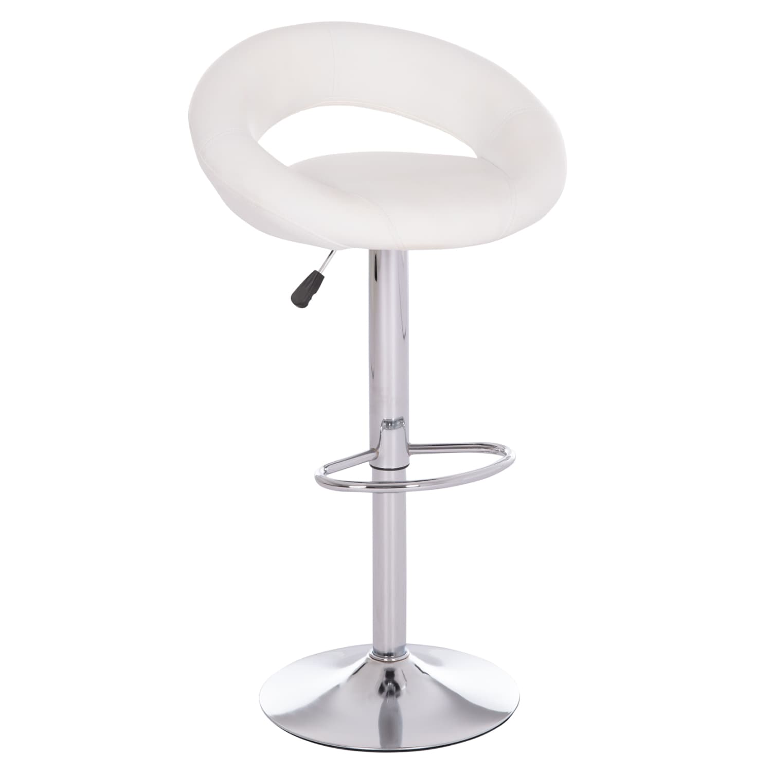 BAR STOOL SWIVEL REA WITH SUSPENSION-WHITE PU 54x47x96Hcm.