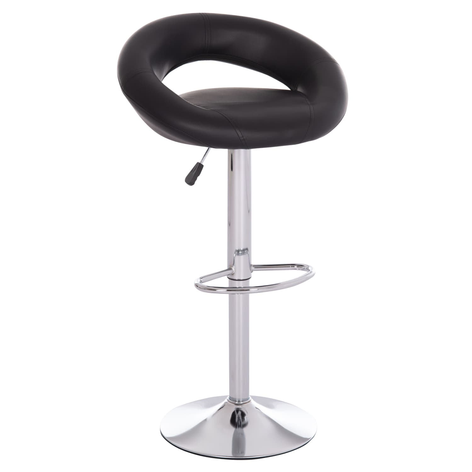 BAR STOOL SWIVEL REA WITH SUSPENSION-BLACK PU 54x47x96Hcm.