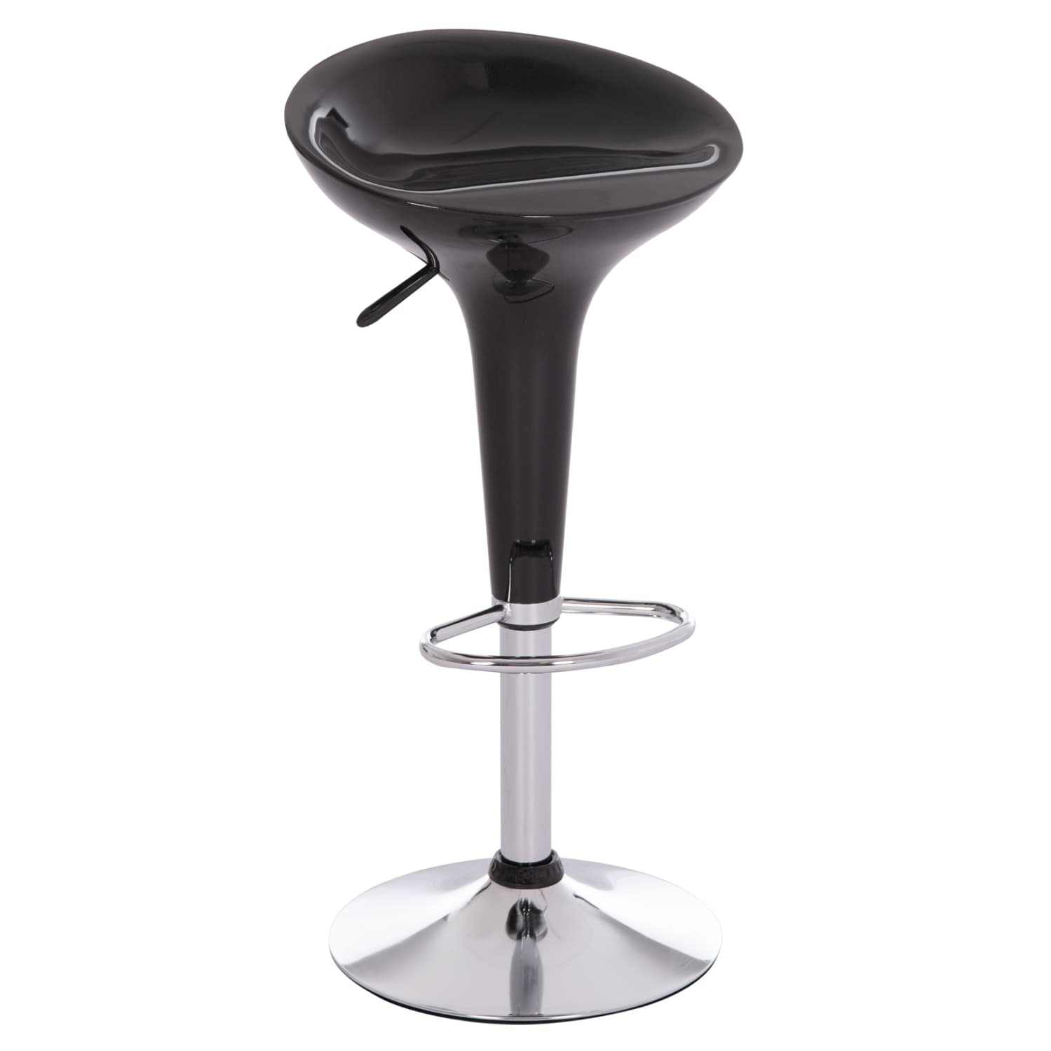 BAR STOOL SWIVEL DAISY ABS IN BLACK--SUSPENSION 44x38x85Hcm.