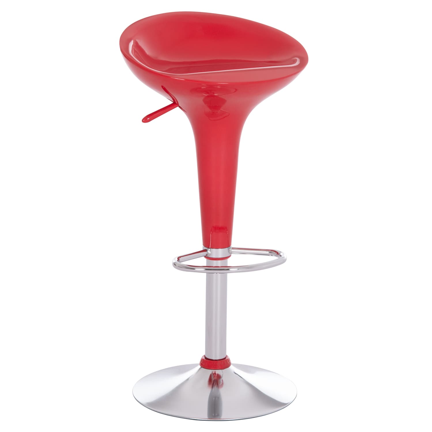 BAR STOOL SWIVEL DAISY ABS IN RED--SUSPENSION 44x38x85Hcm.