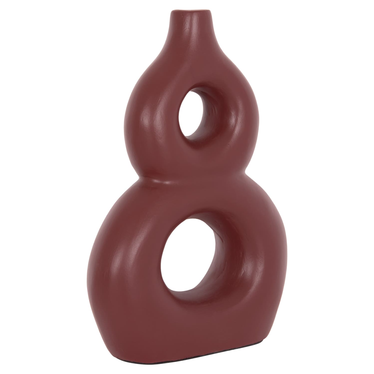 TABLE DECORATIVE VASE FIORIN TERRACOTA IN MAROON RED--21x7.5x31Hcm.