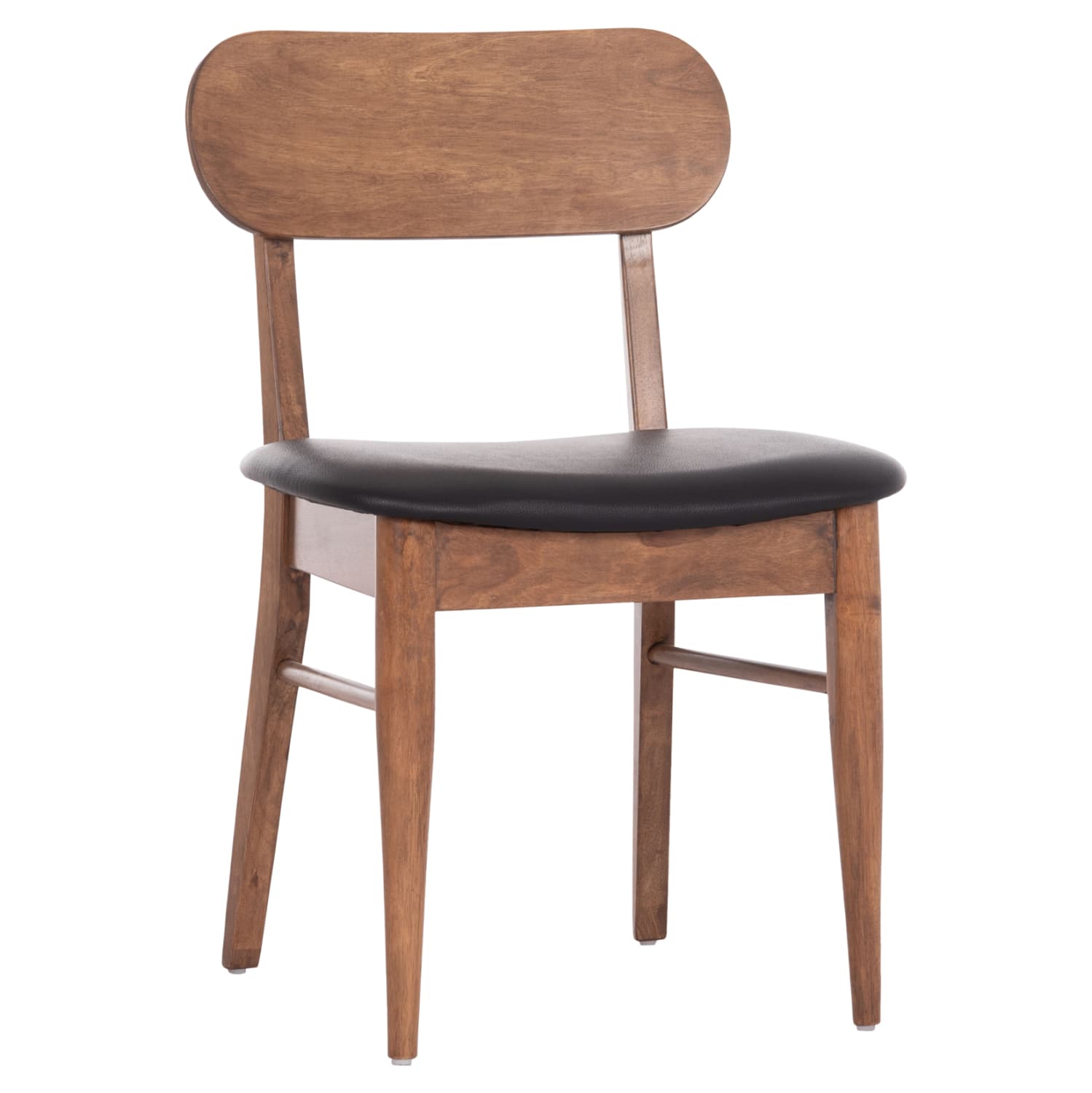 DINING CHAIR SEKOR RUBBERWOOD IN WALNUT COLOR-BLACK PU 51x48x79Hcm.