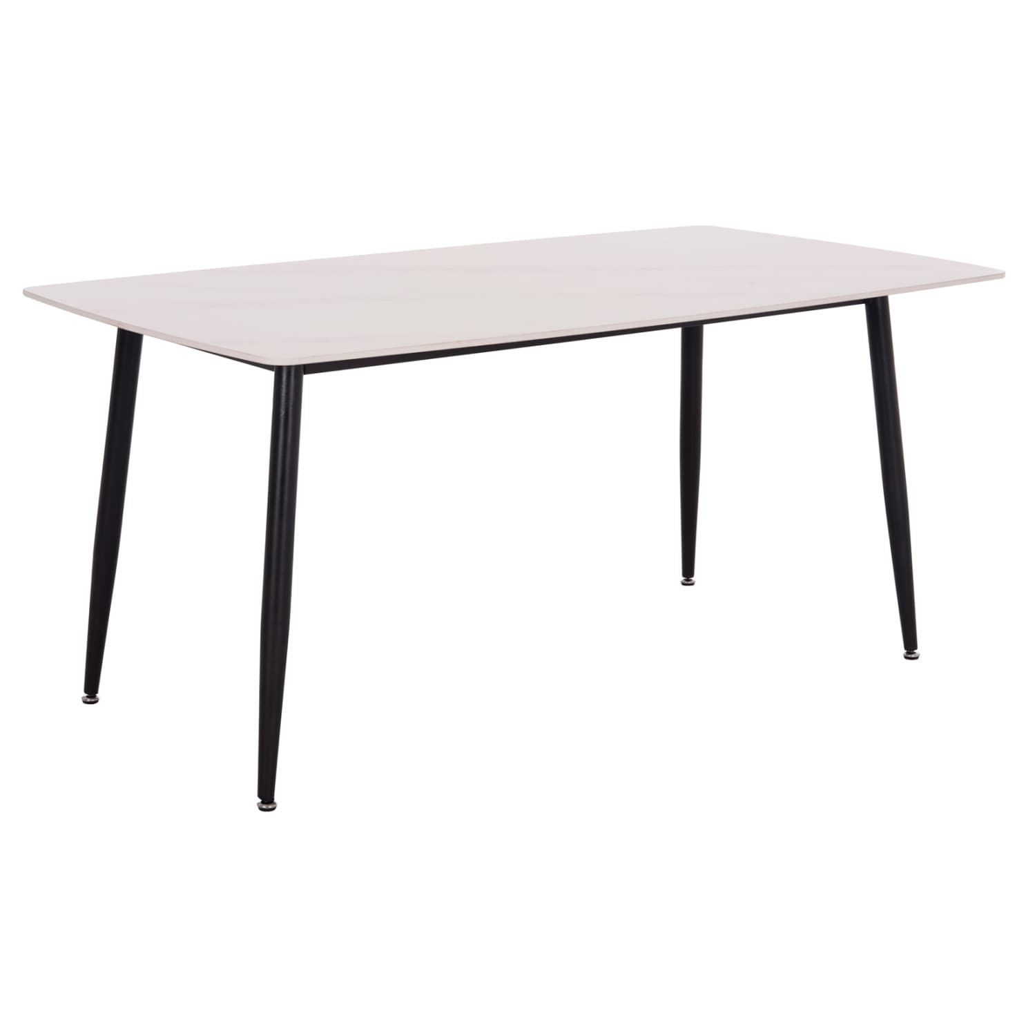 Трпезариска маса RAVEN со керамичка плоча во изглед на бел мермер 160x80x74Hcm.