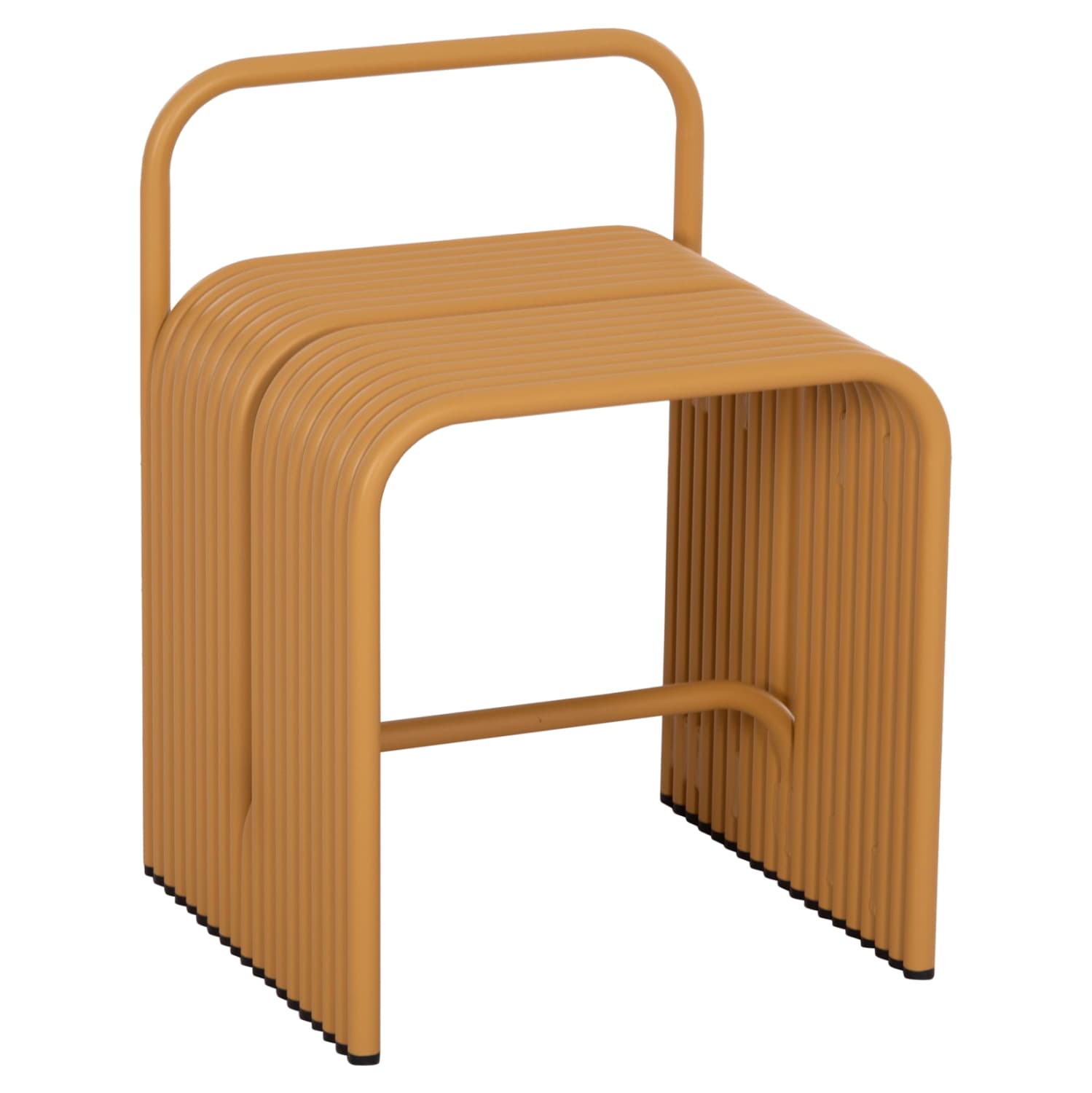 STOOL SERIES INTREPID ALUMINUM IN MUSTARD YELLOW COLOR 40x38x55Hcm.