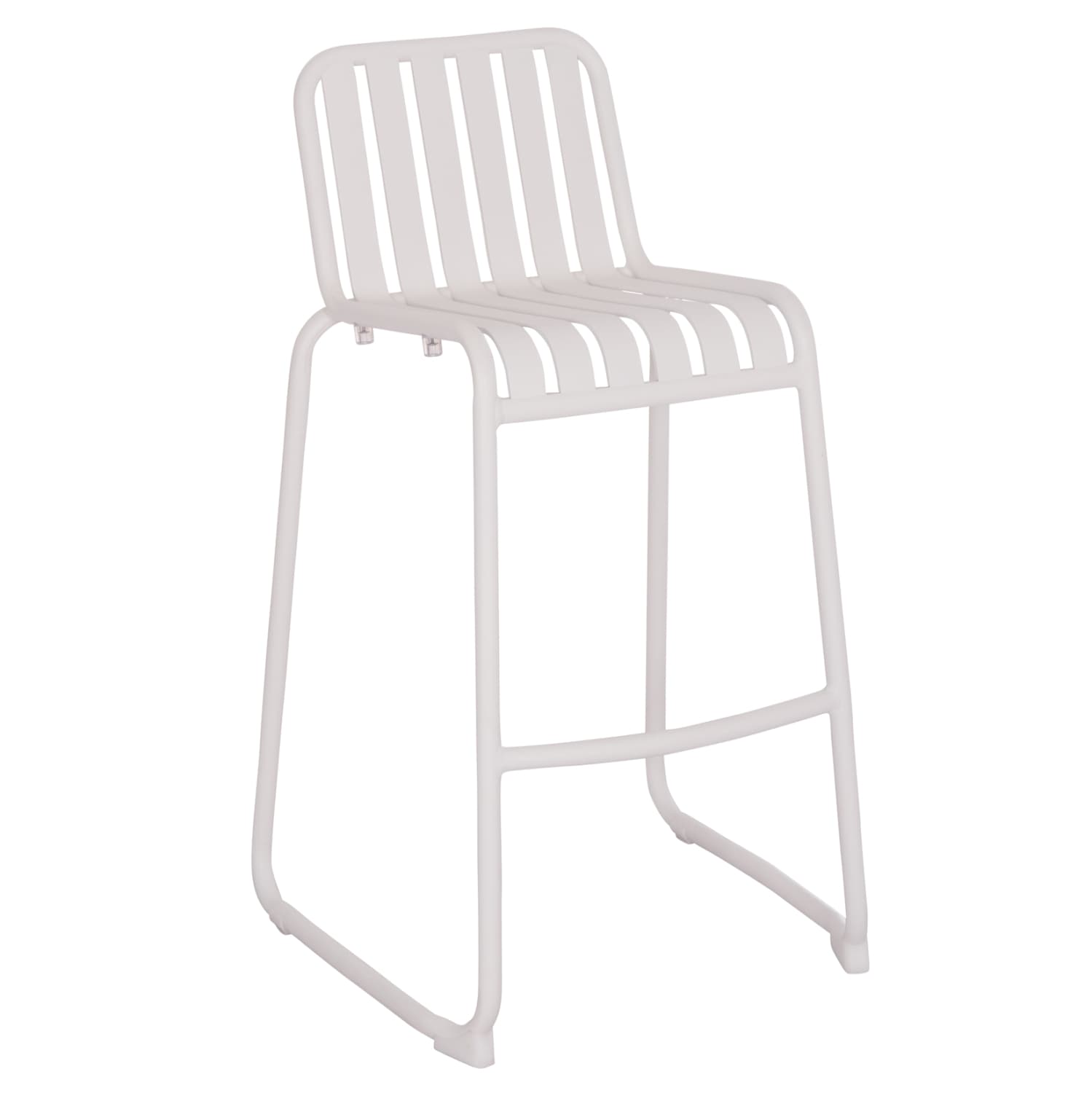 BAR STOOL ALUMINUM RACHEL WHITE COLOR 47x56.5x98.5Hcm.