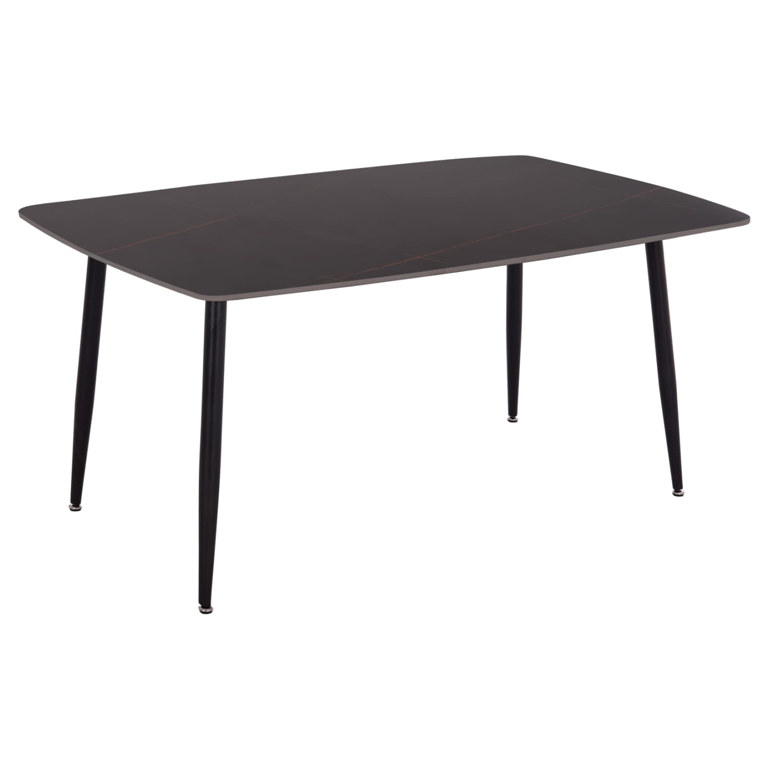 DINING TABLE RAVEN CERAMIC TOP IN BLACK MARBLE LOOK 160x80x74Hcm.