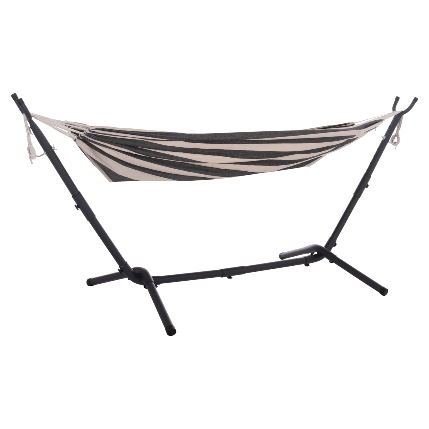 ХАМАК CRAVE АНТРАЦИТ МЕТАЛНА РАМКА-СИНА ТКАЕНИНА СО БЕЛИ ЛИНИИ 265x93x105Hcm.