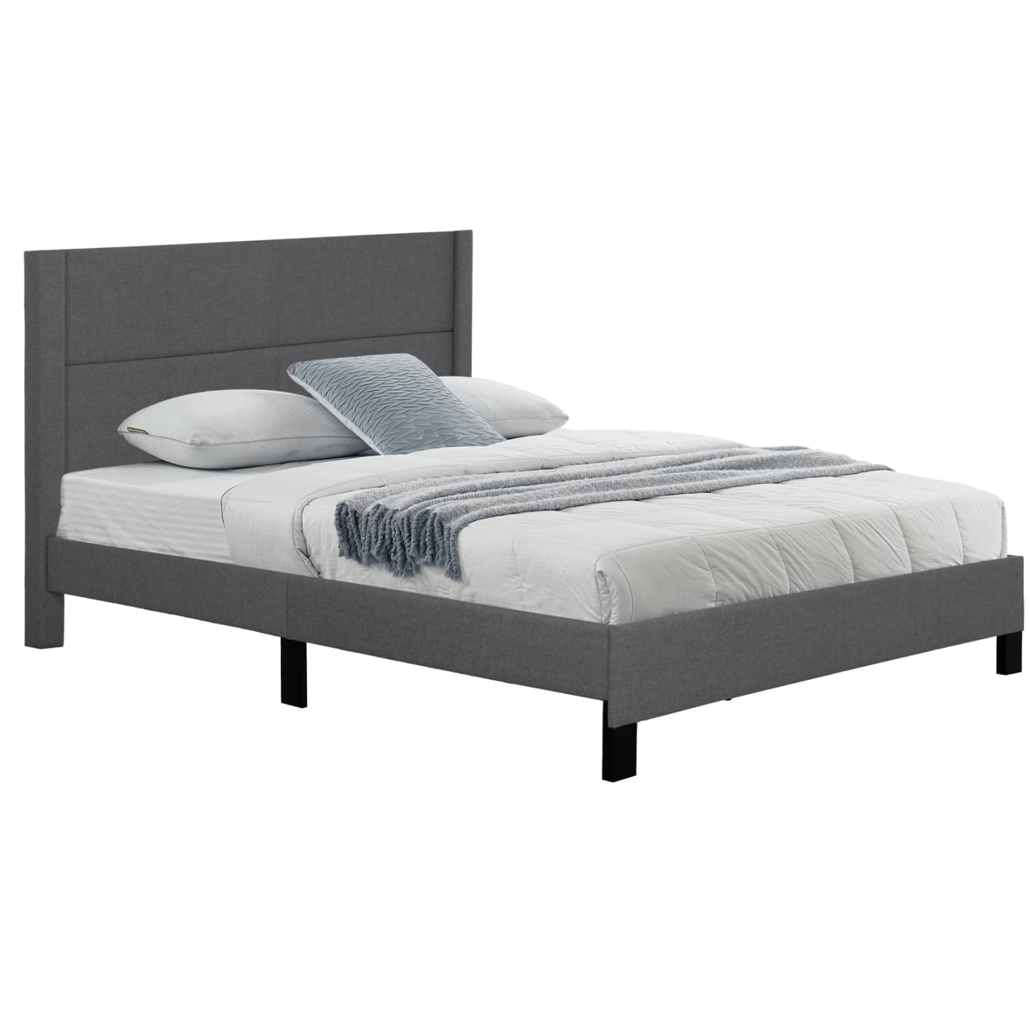 BED TRILLOP GREY FABRIC- 160x200cm. MATTRESS